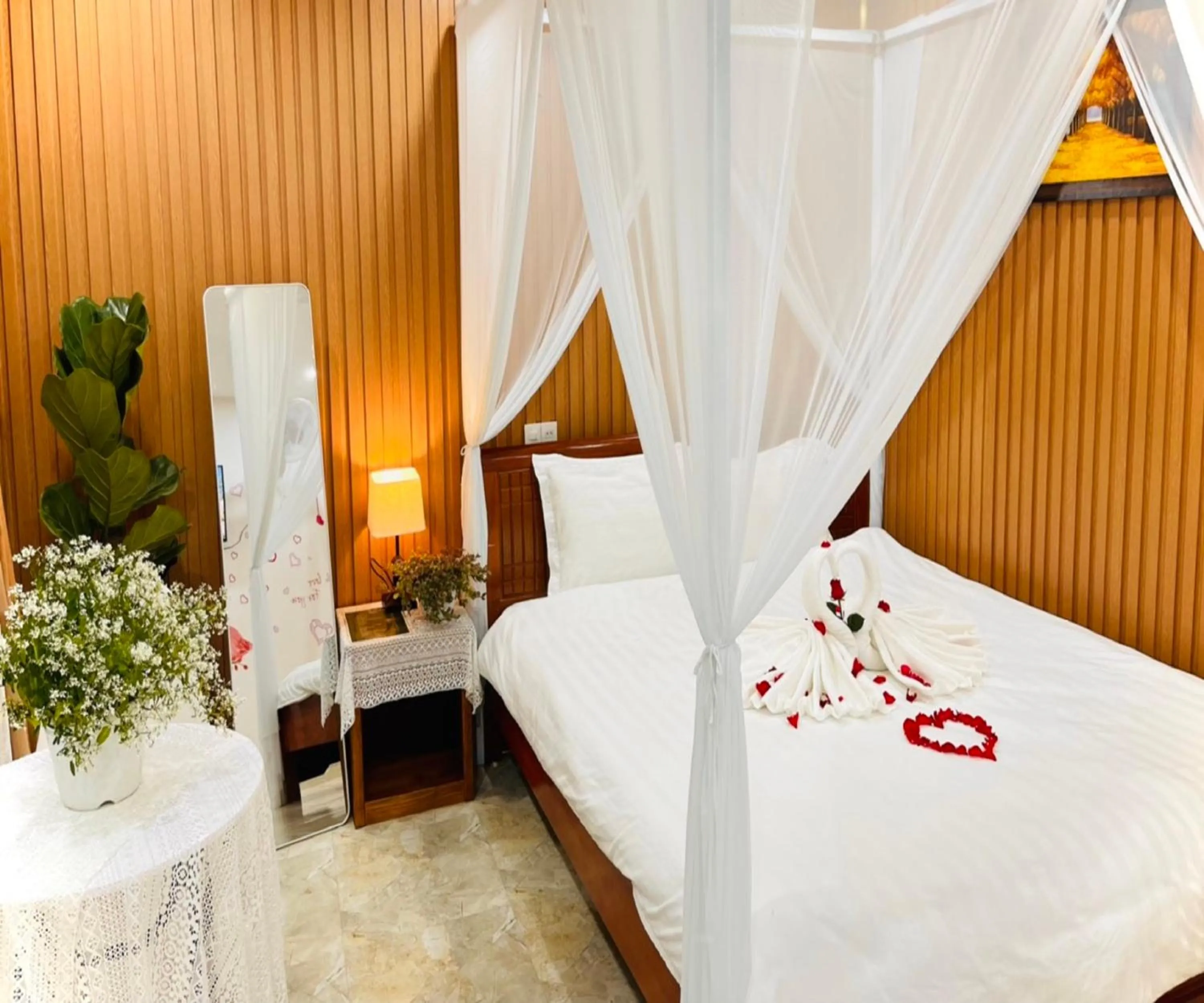 Bed in Pine Forest House Dalat