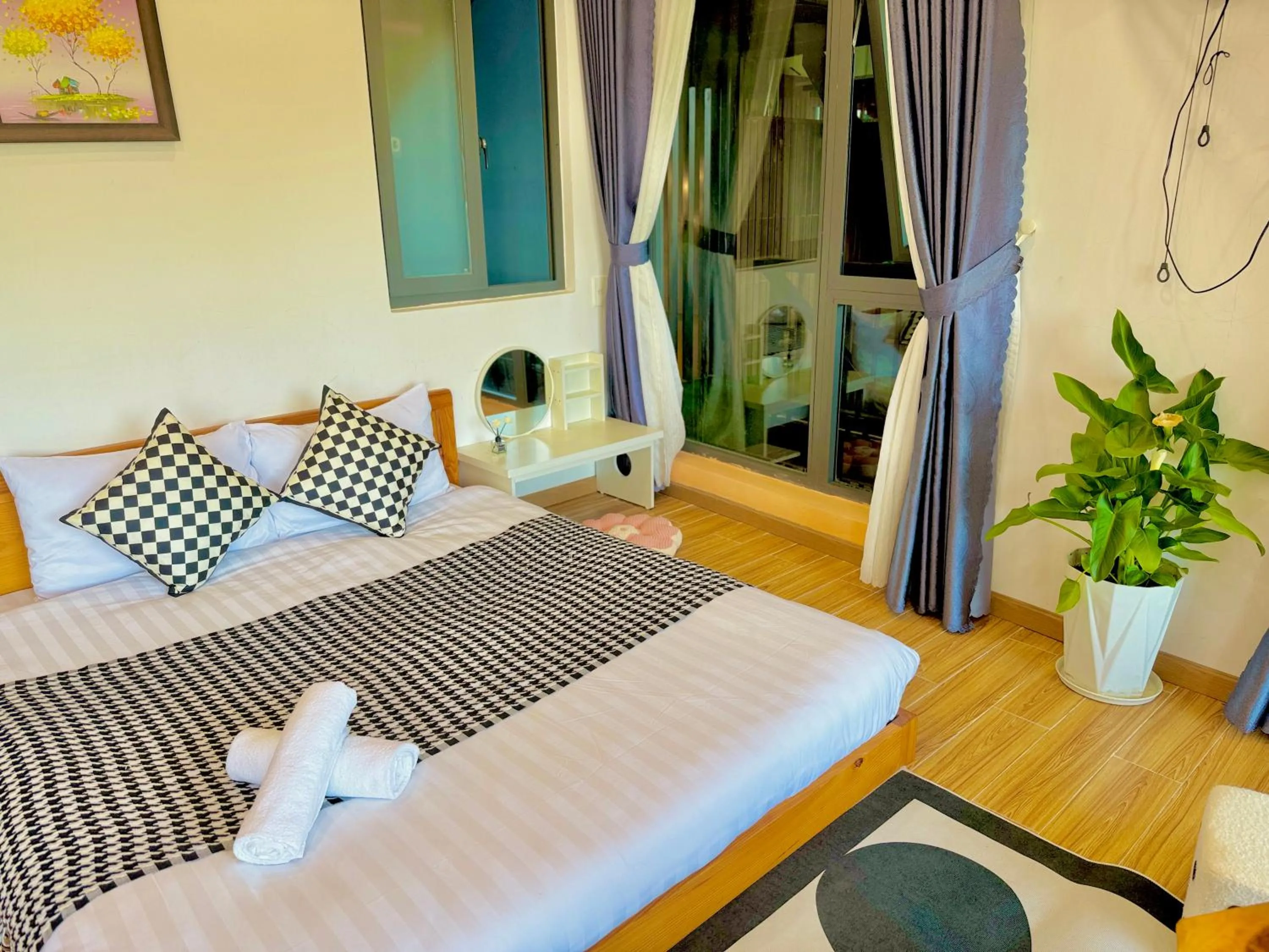 Bed in Pine Forest House Dalat