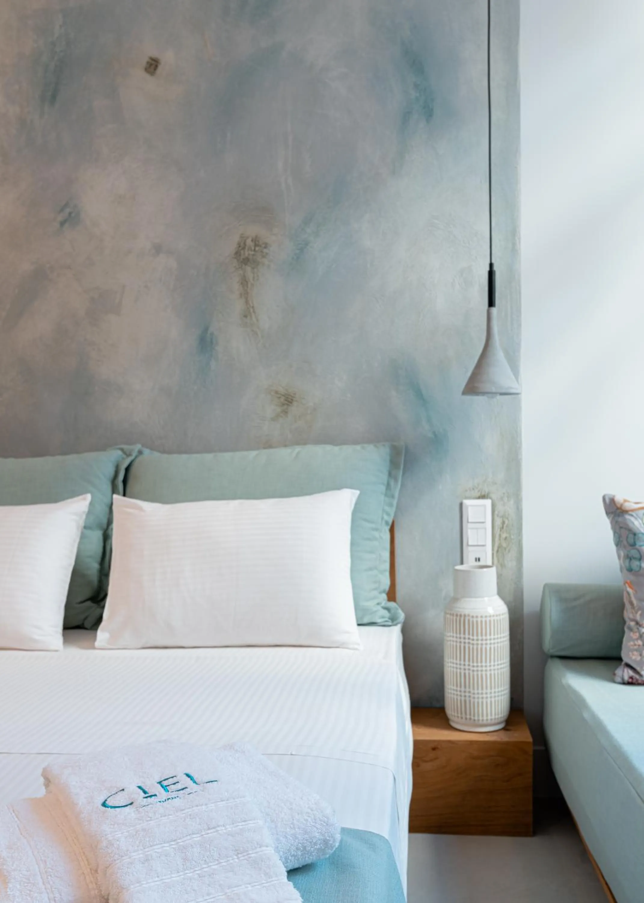 Bed in Ciel Suites Athens