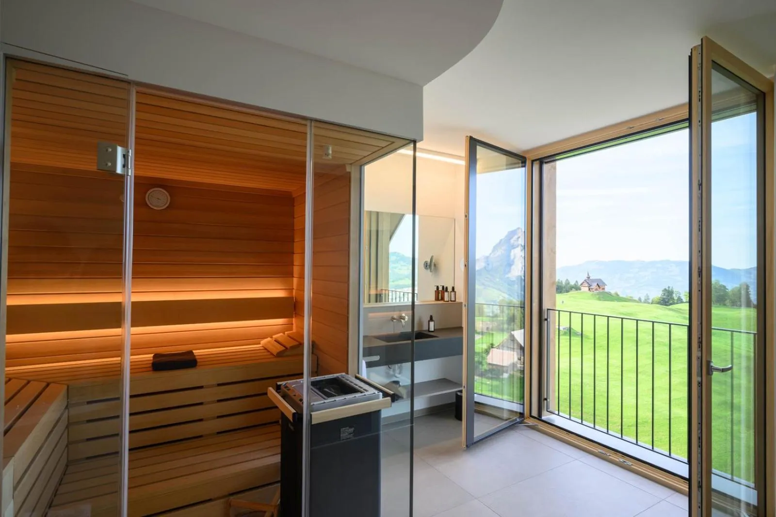 Sauna in Stoos Lodge