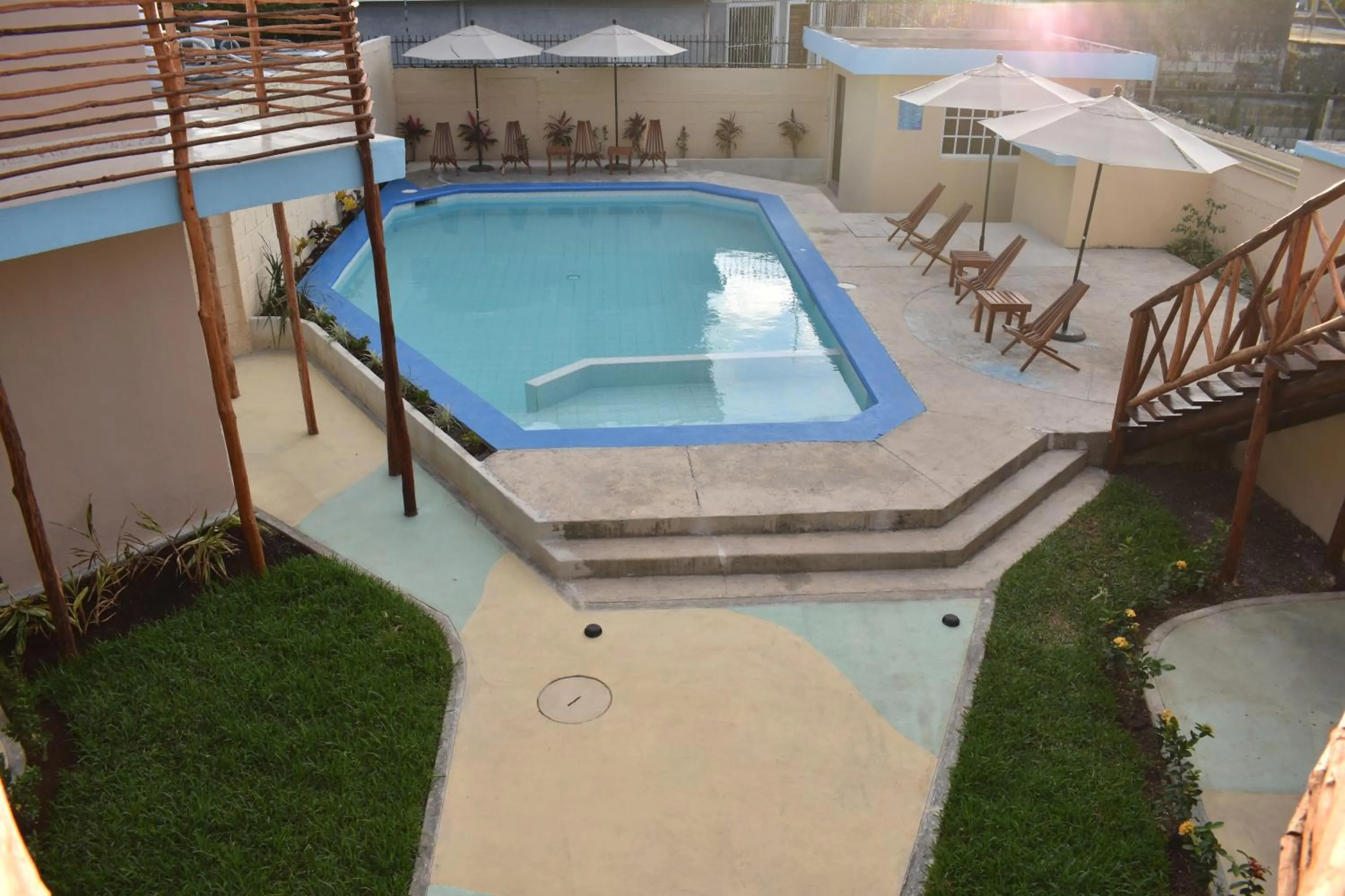 Pool view in LUNA AZUL BY UVAS