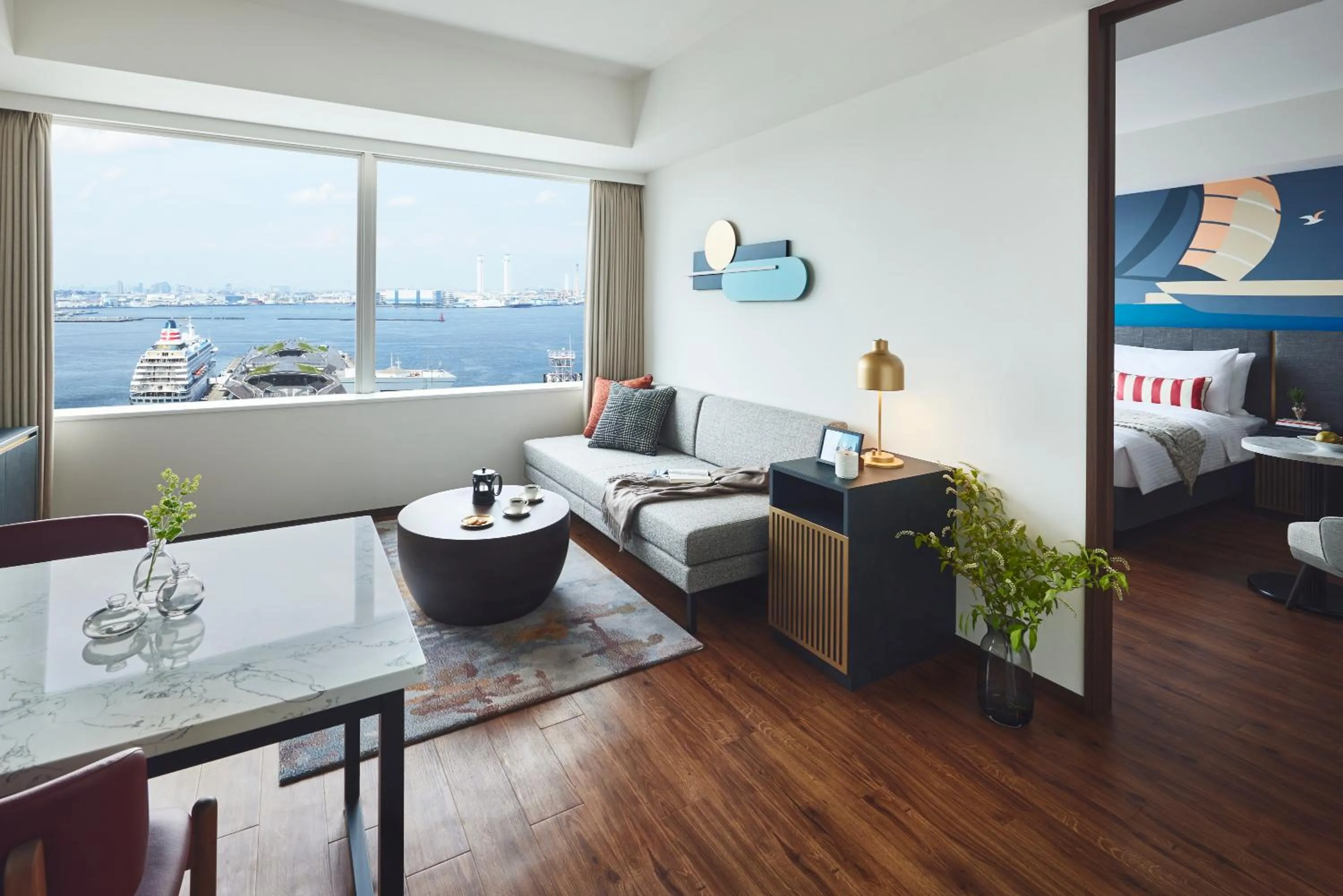 Living room in Citadines Harbour Front Yokohama