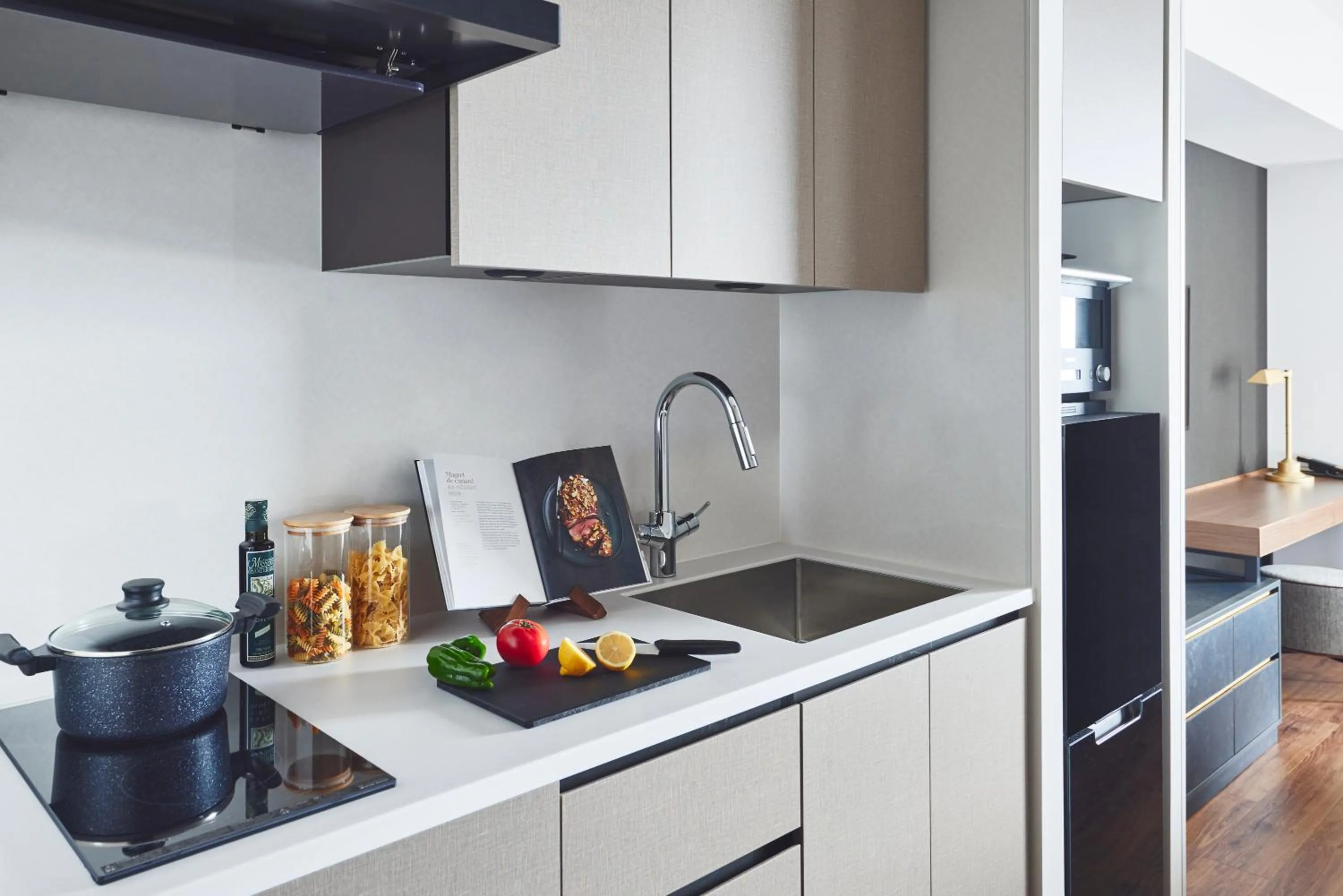 Kitchen or kitchenette in Citadines Harbour Front Yokohama