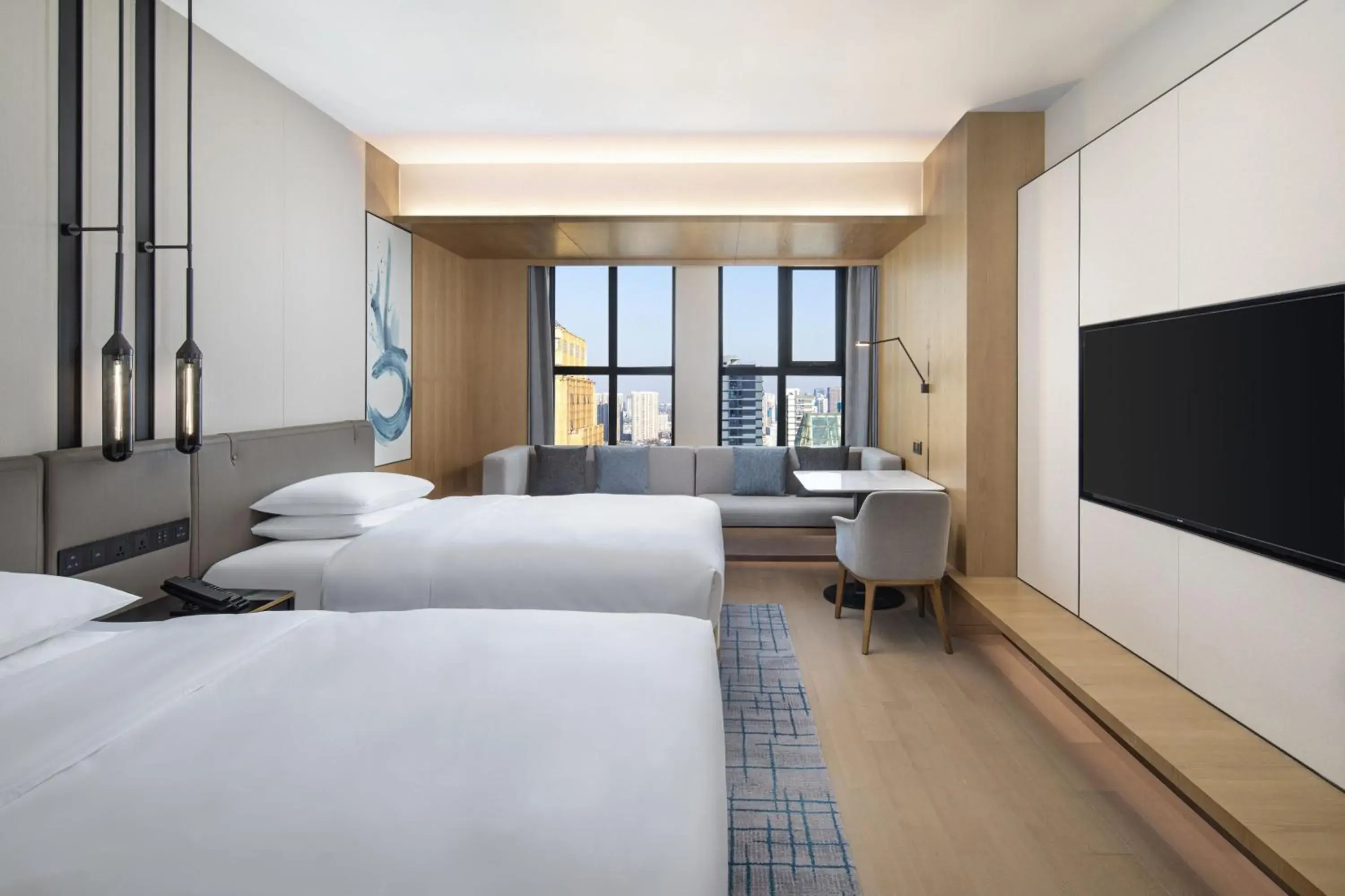 Standard Double Room with Two Double Beds and City View in Fairfield by Marriott Huai'an Downtown Standard Double Room with Two Double Beds and City View in Fairfield by Marriott Huai'an Downtown
