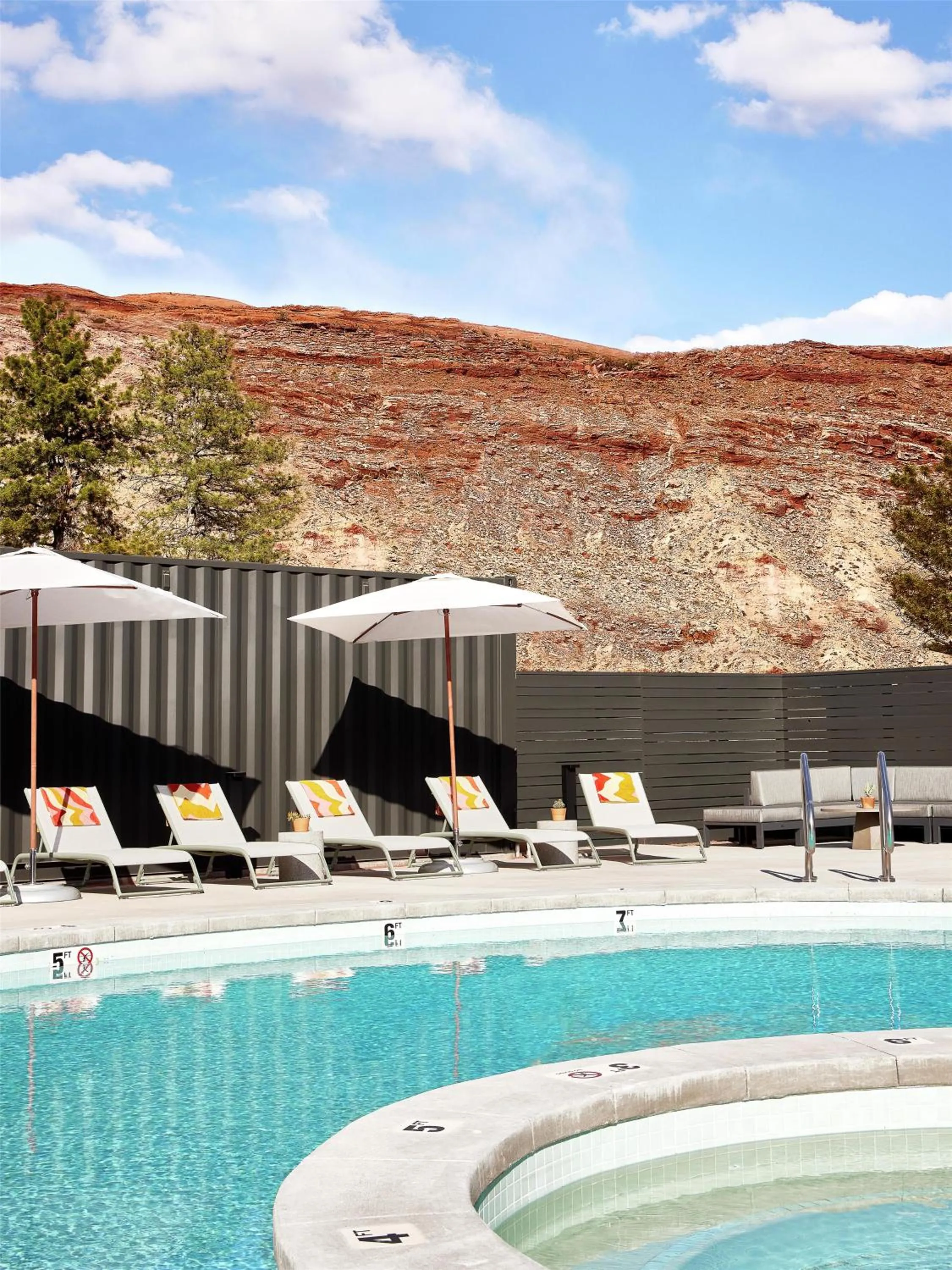 Pool view in Slackline Moab, Outset Collection by Hilton