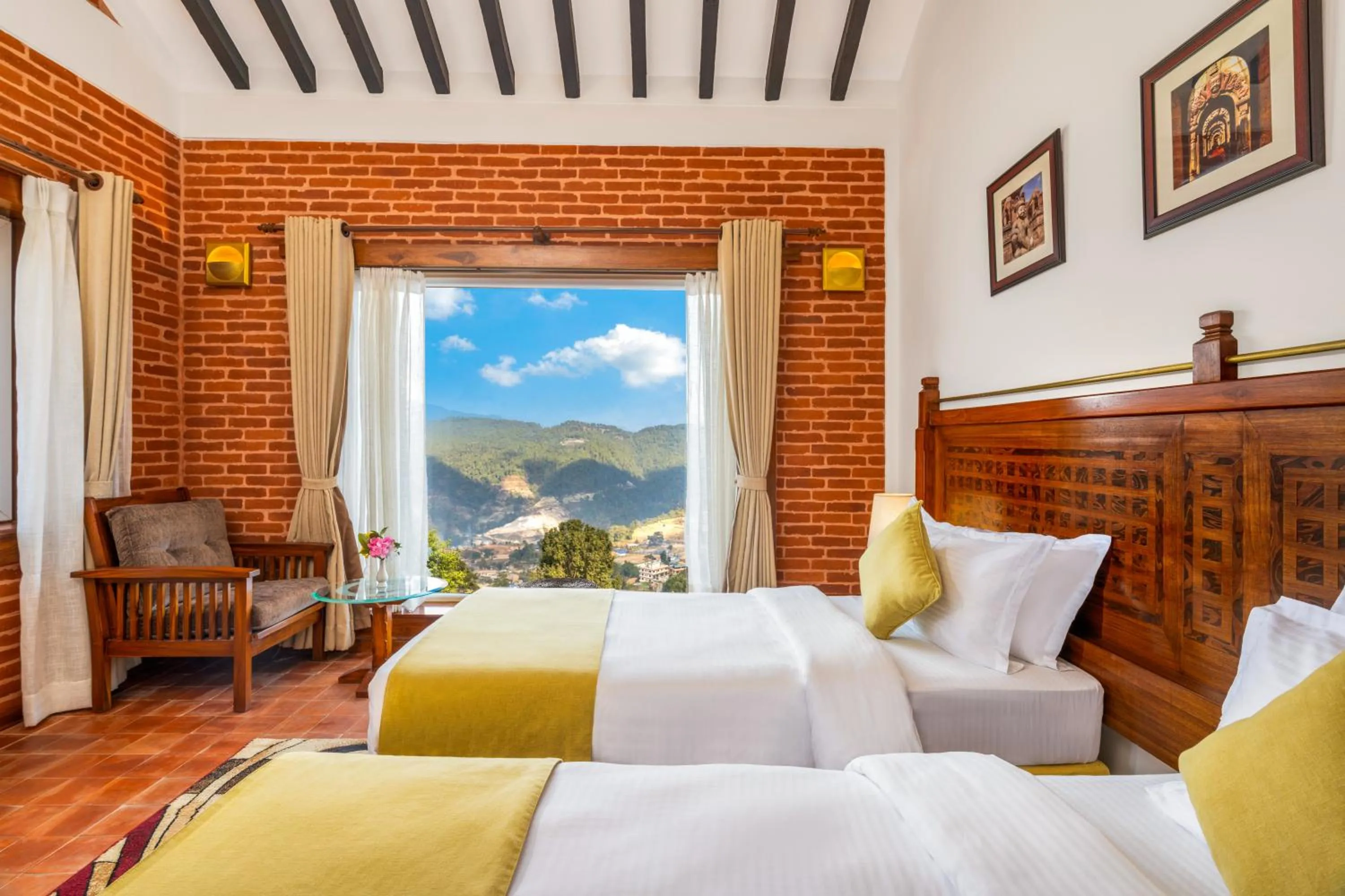View (from property/room), Bed in Soaltee Westend Resort Nagarkot