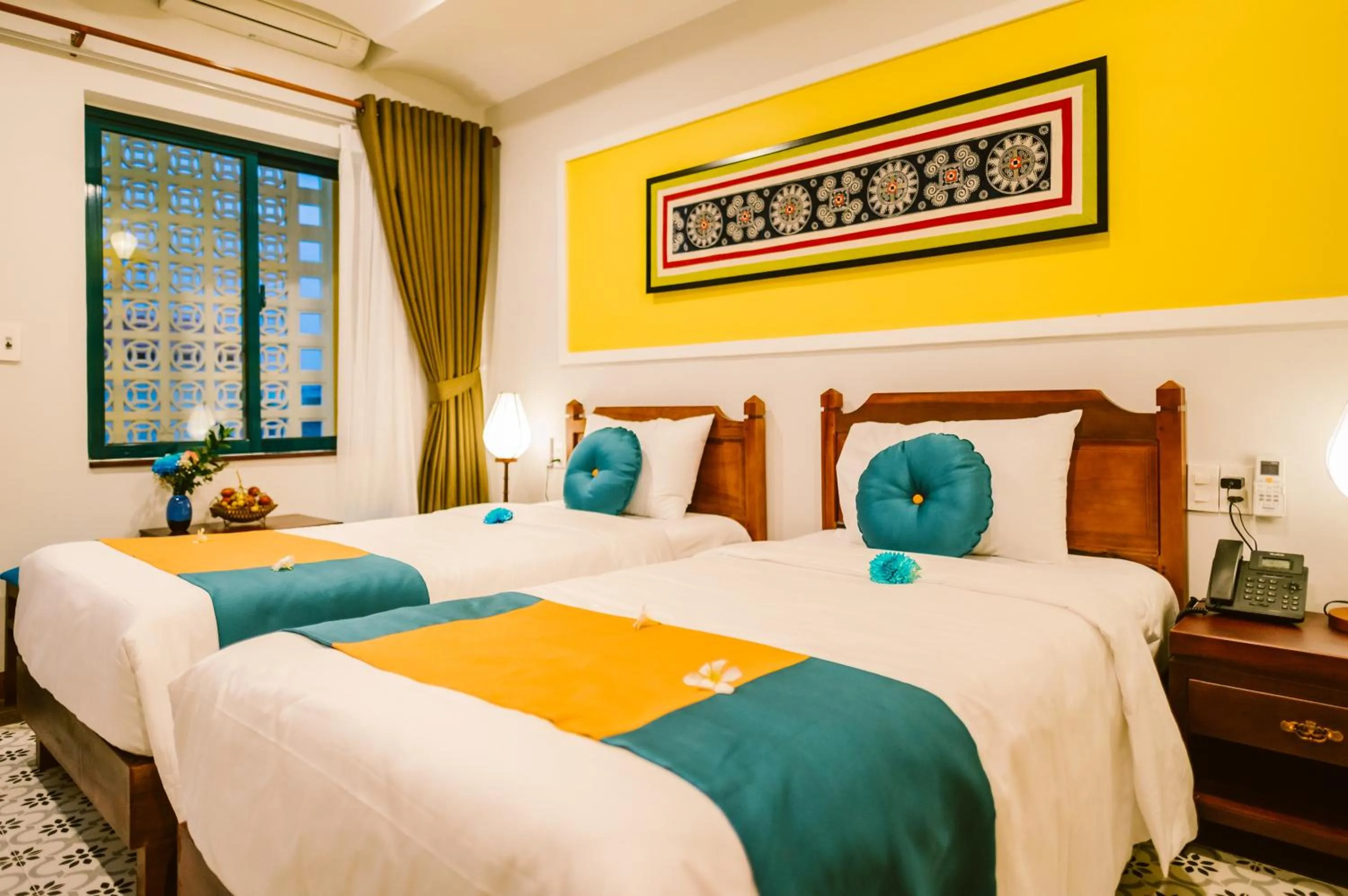 Bedroom, Bed in De'Colore Villa Hoi An