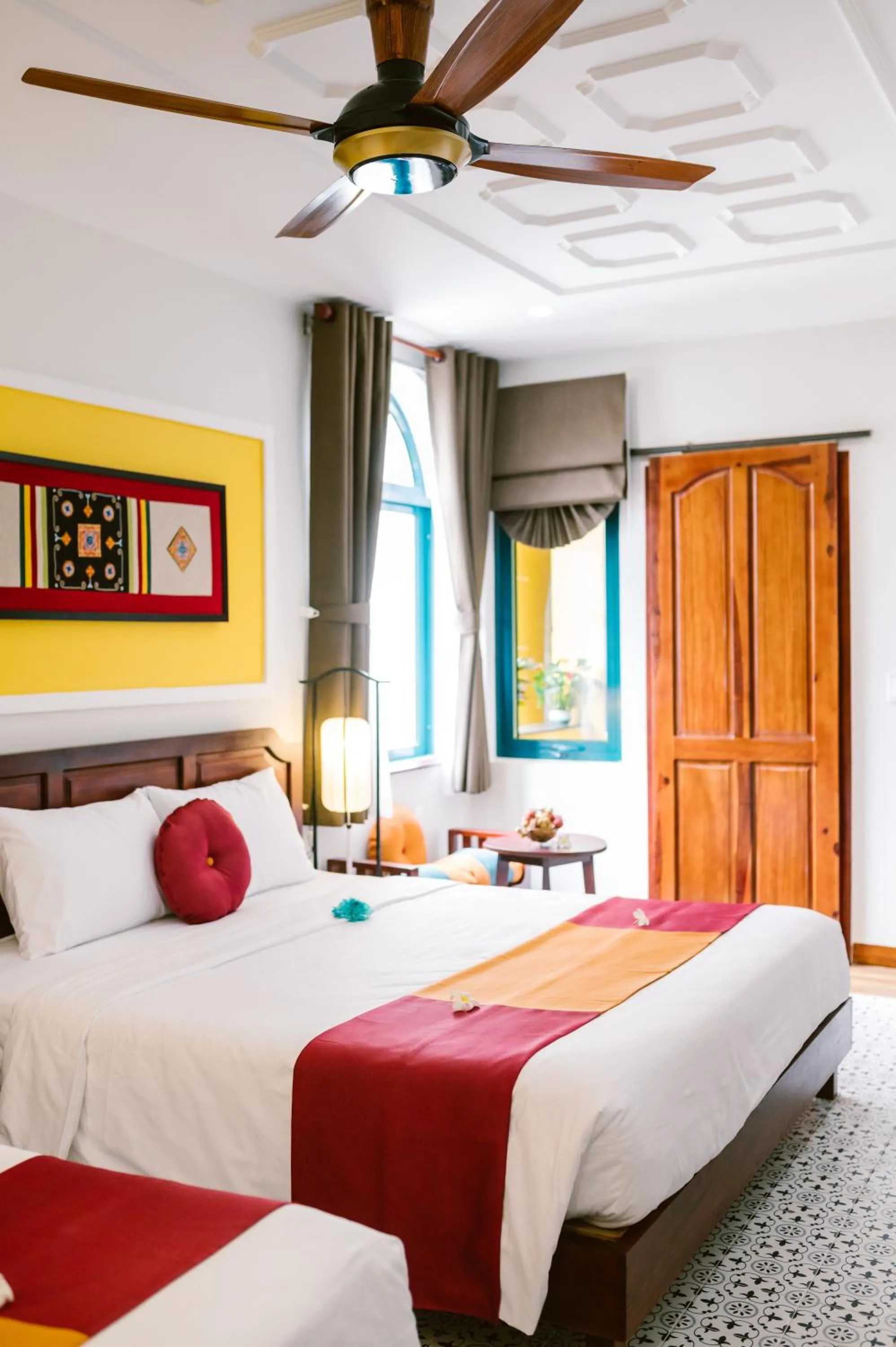 Bedroom, Bed in De'Colore Villa Hoi An