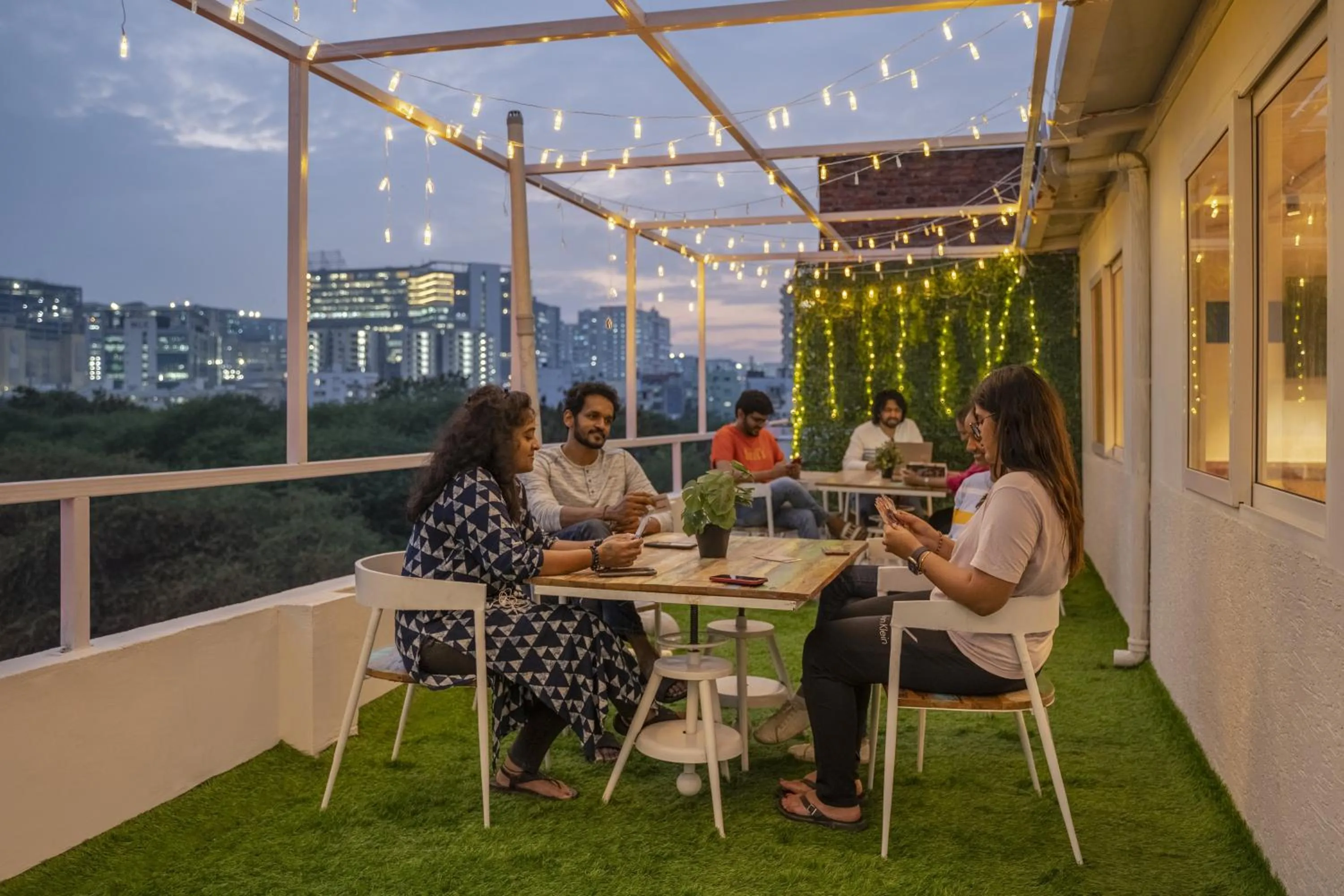 Patio in Zostel Hyderabad