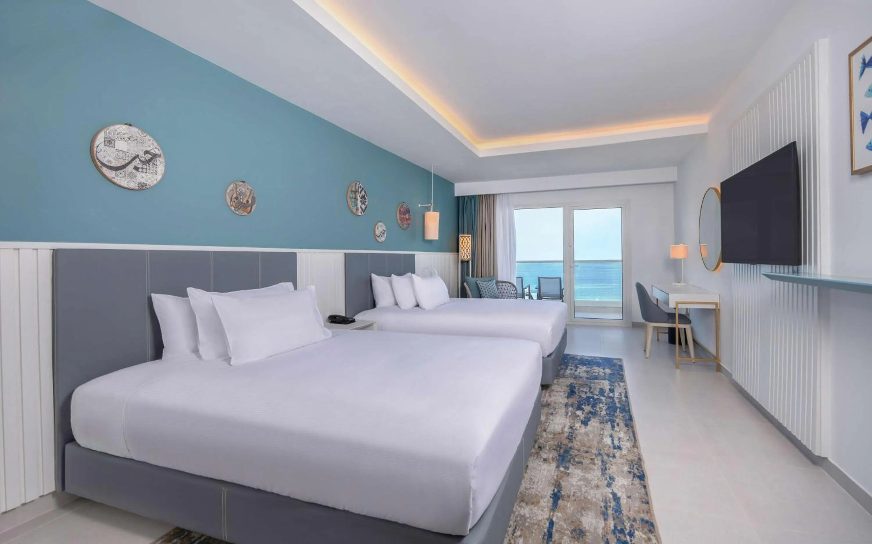 Bedroom, Bed in Hilton Skanes Monastir Beach Resort