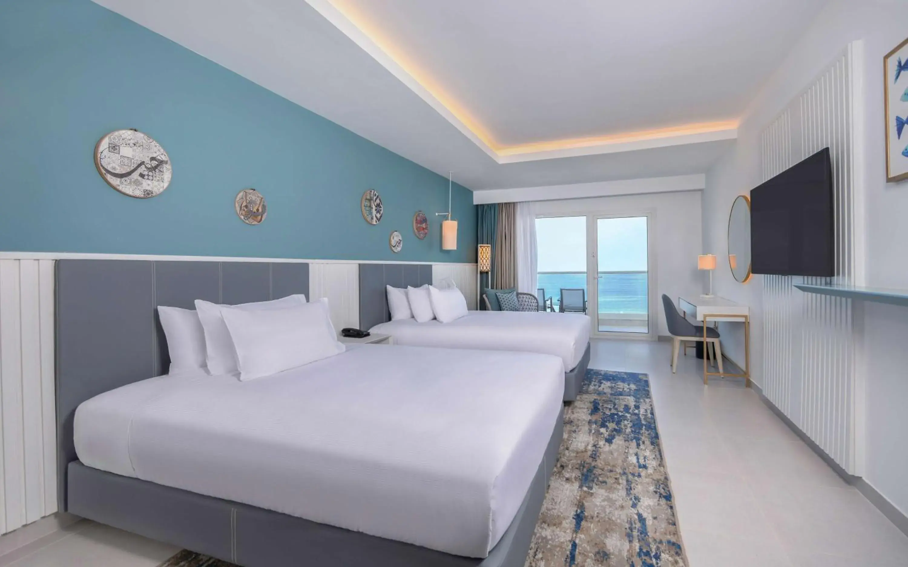 Two-Bedroom King Suite with Front Sea View in Hilton Skanes Monastir Beach Resort Two-Bedroom King Suite with Front Sea View in Hilton Skanes Monastir Beach Resort