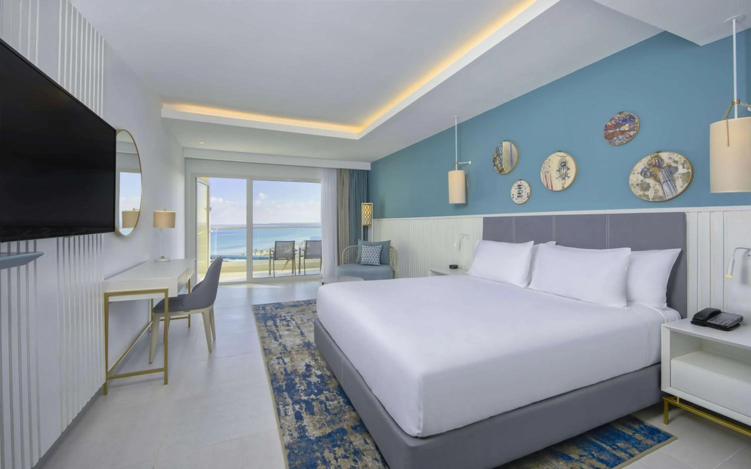 Bedroom, Bed in Hilton Skanes Monastir Beach Resort