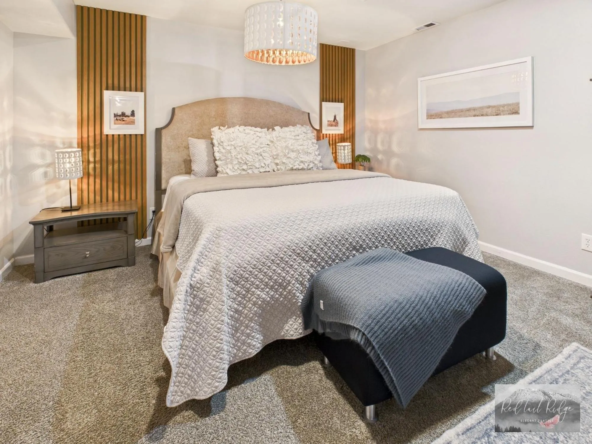 Bed in Beautiful Country Apartment, AC, Pickleball, Billiards, Playground, Gardens