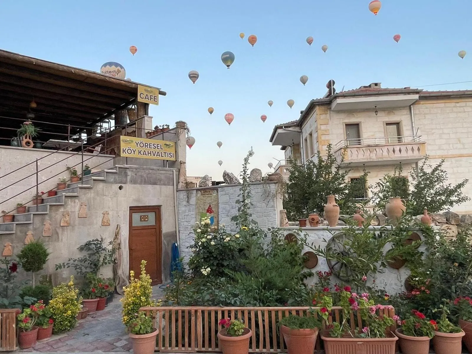 Garden view in Atax Cave House