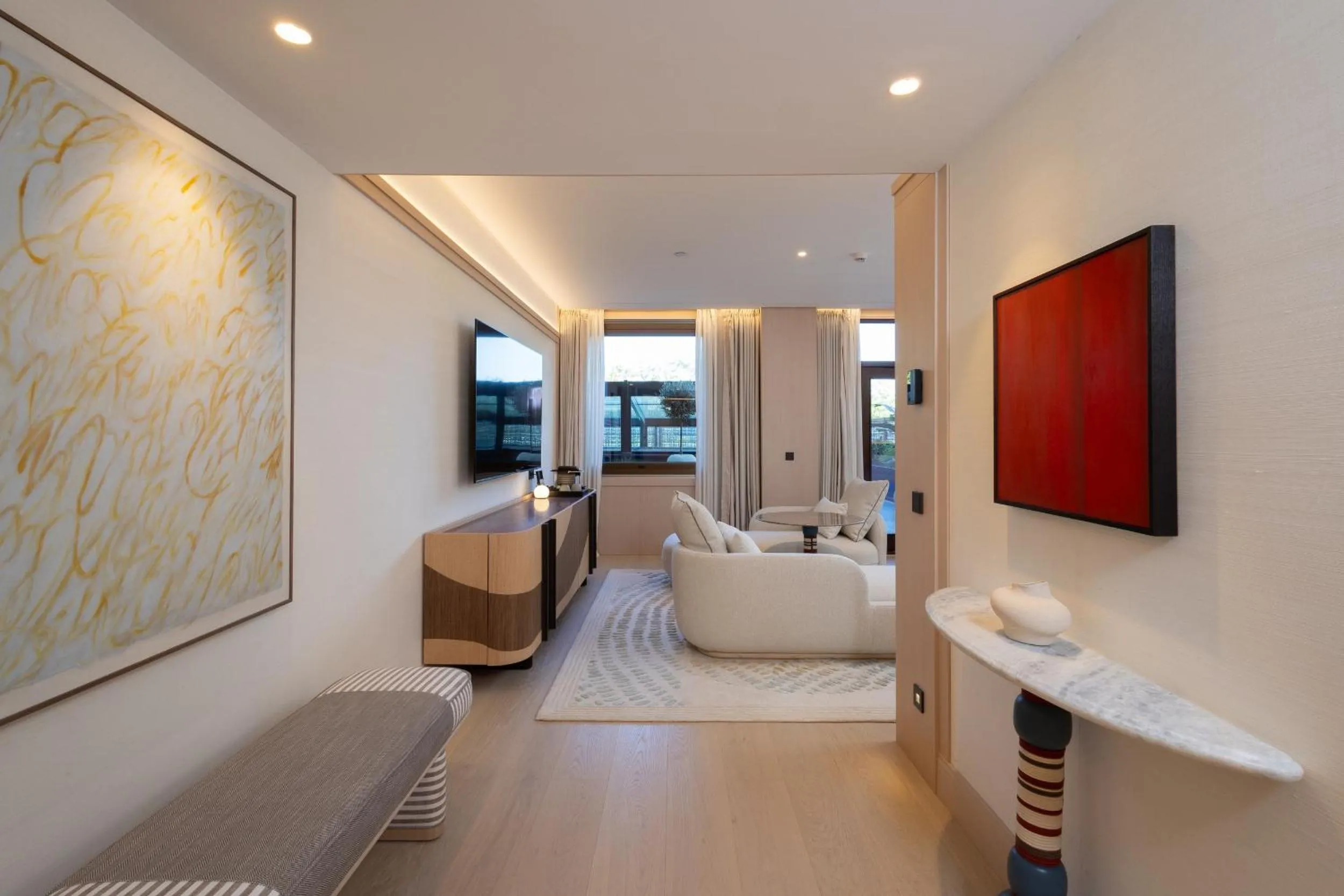 TV and multimedia, Bed in Hotel Miramar Barcelona GL - Preferred Hotels & Resorts - Newly Renovated