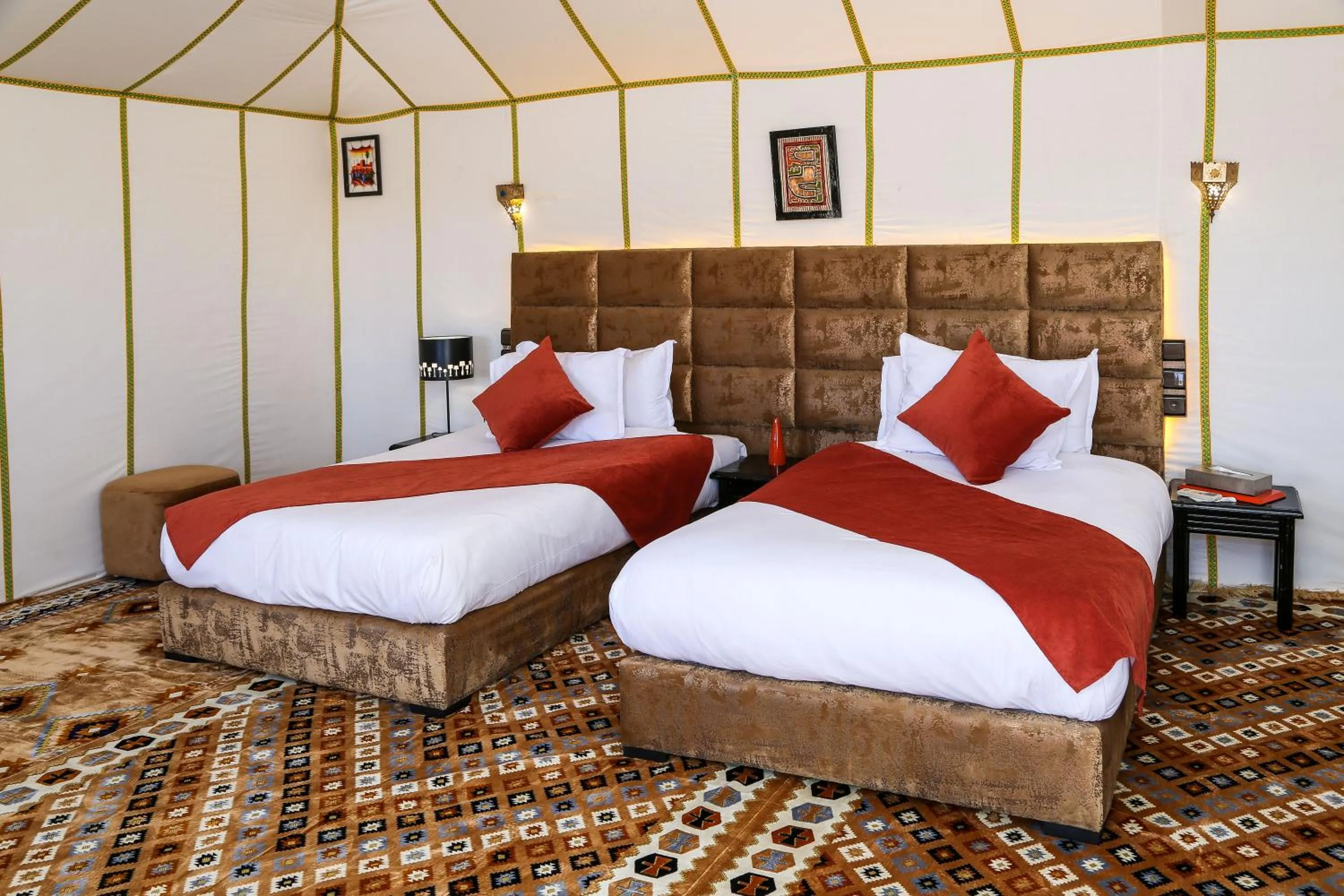 Bed in Yakout Merzouga Luxury Camp
