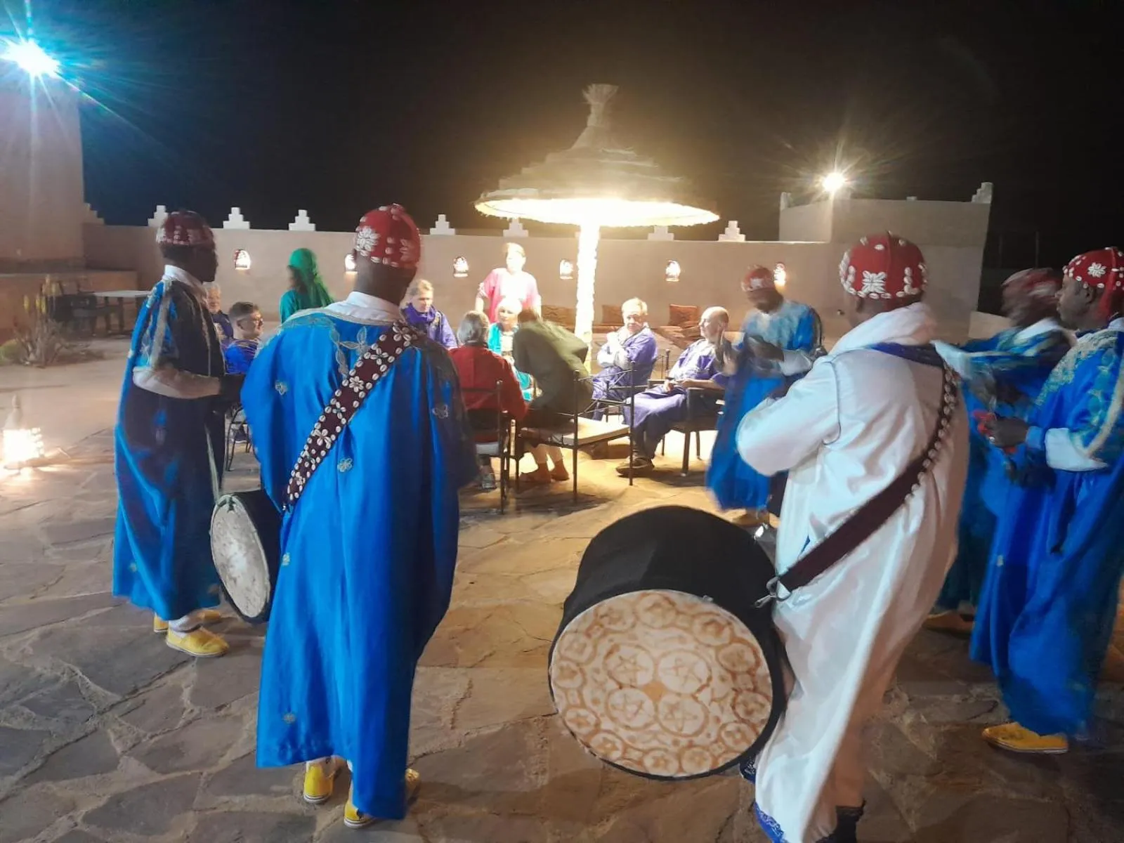 Evening entertainment in Yakout Merzouga Luxury Camp