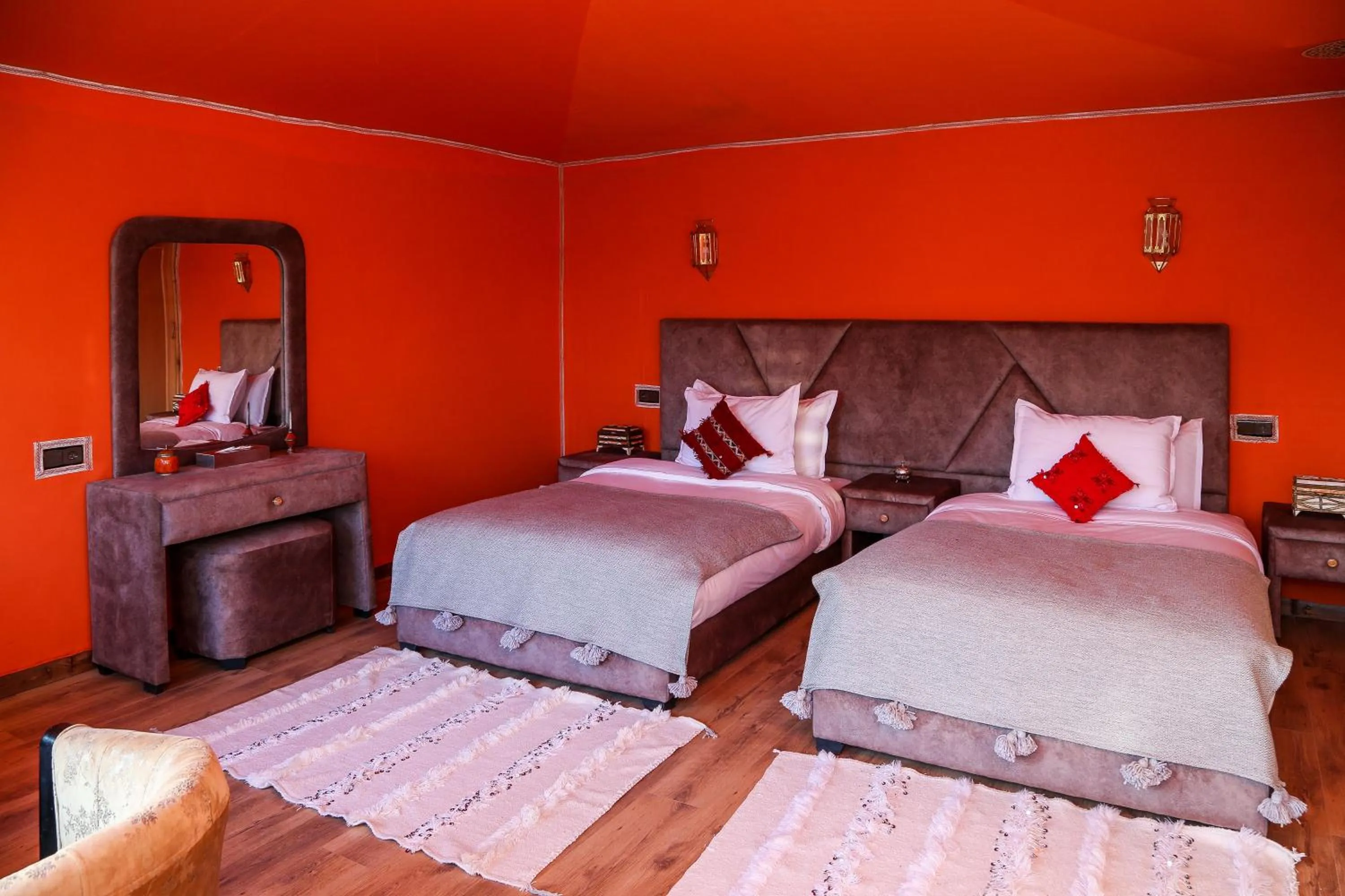 Bed in Yakout Merzouga Luxury Camp