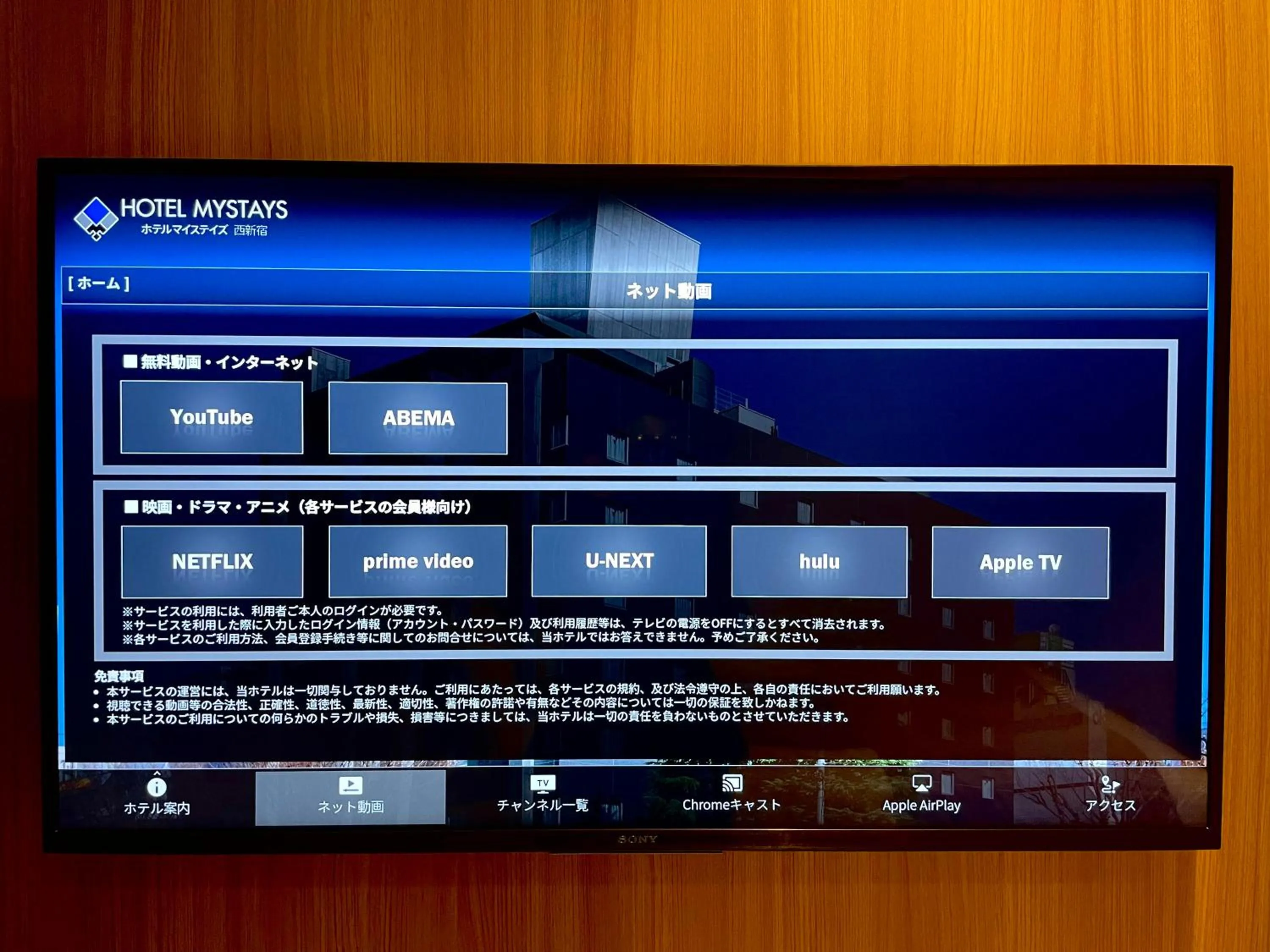 TV and multimedia in HOTEL MYSTAYS Nishi Shinjuku