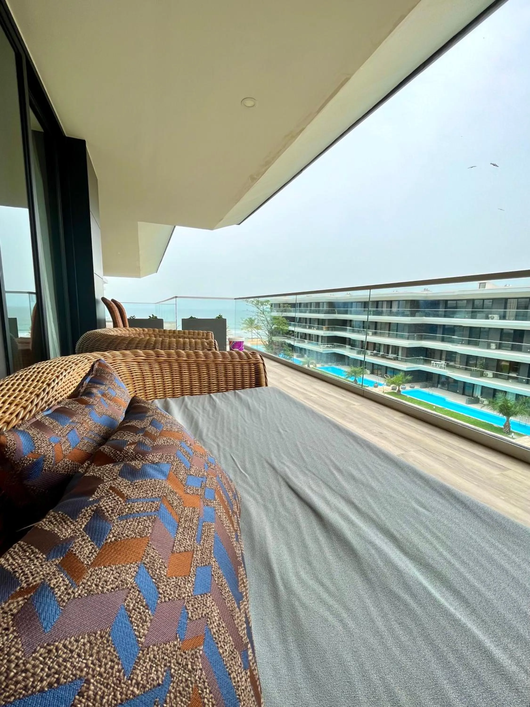 Balcony/Terrace, Bed in Kololi Sands Apartments