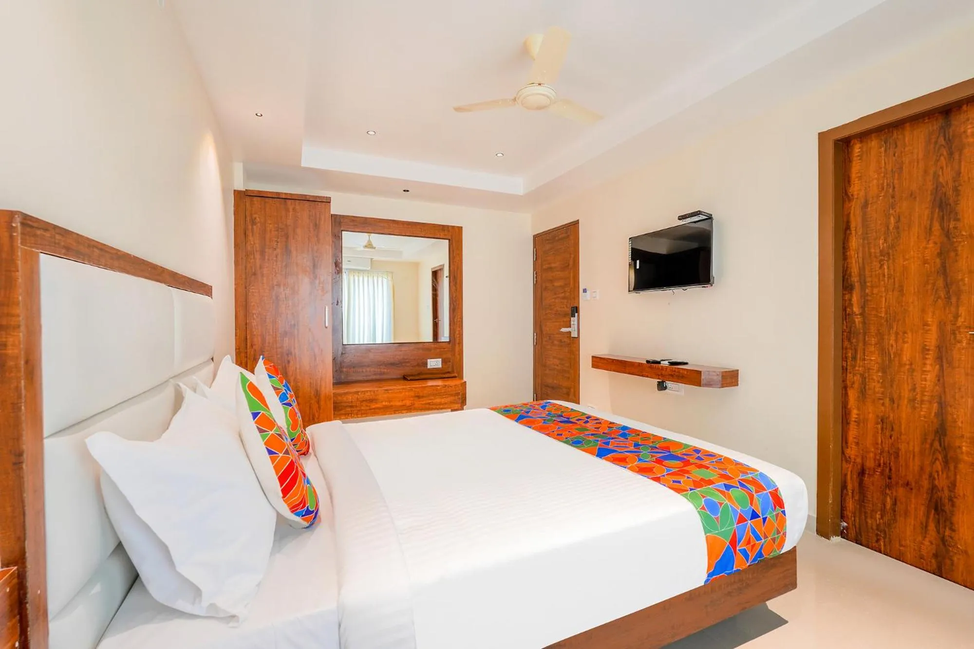 TV and multimedia, Bed in FabHotel Phoenix Brookfield - Nr Kundalahalli Main Road