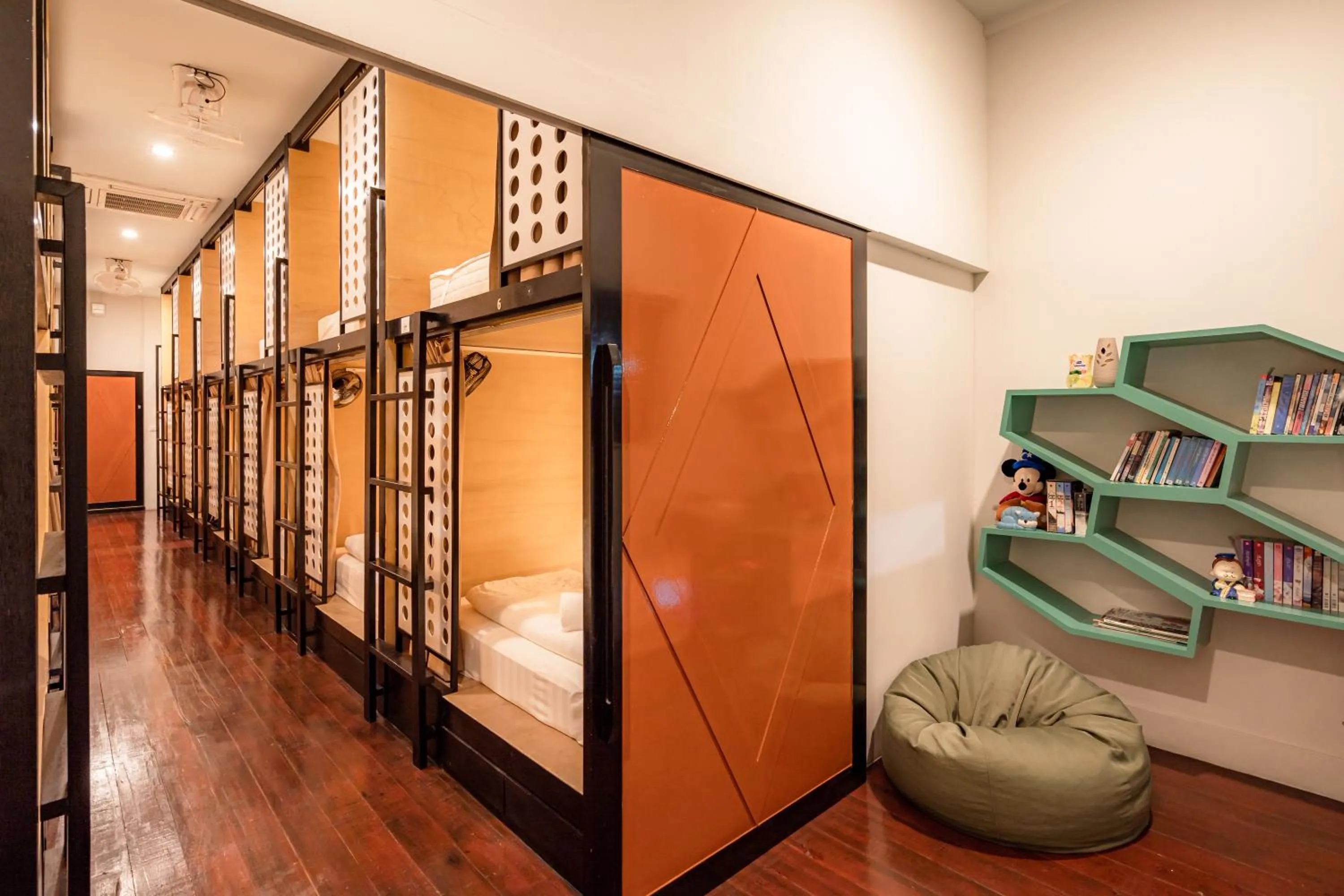 Library, Bed in The Dorm Hostel