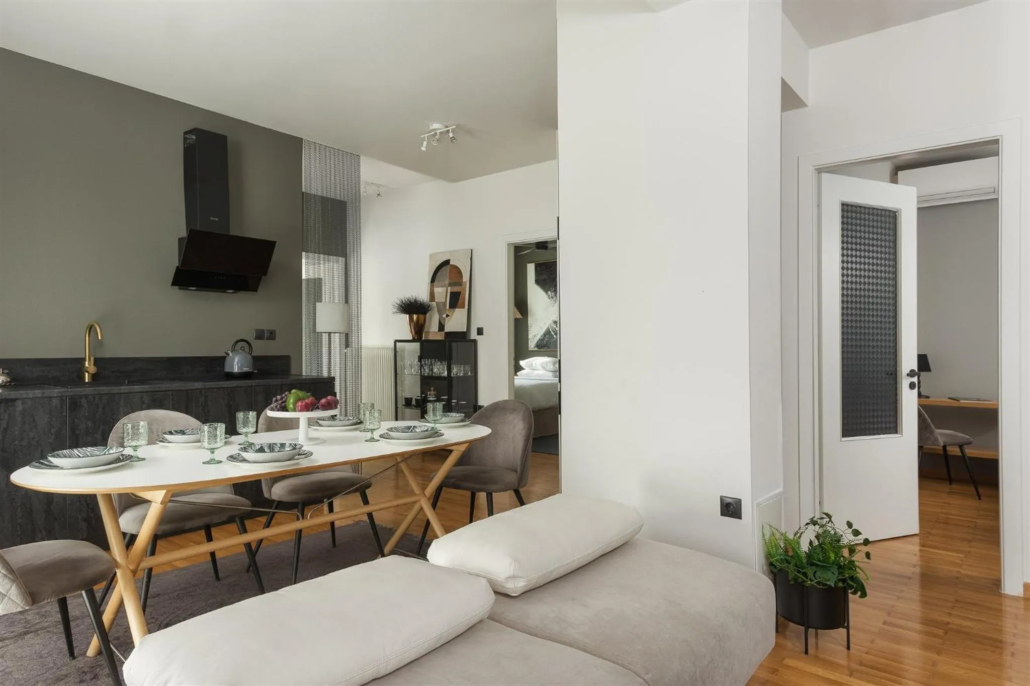 Kitchen or kitchenette in Anvy Stylish Suites Ioannina