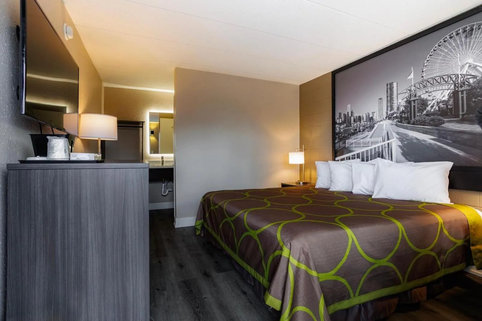 Bed in Super 8 by Wyndham Rockford South