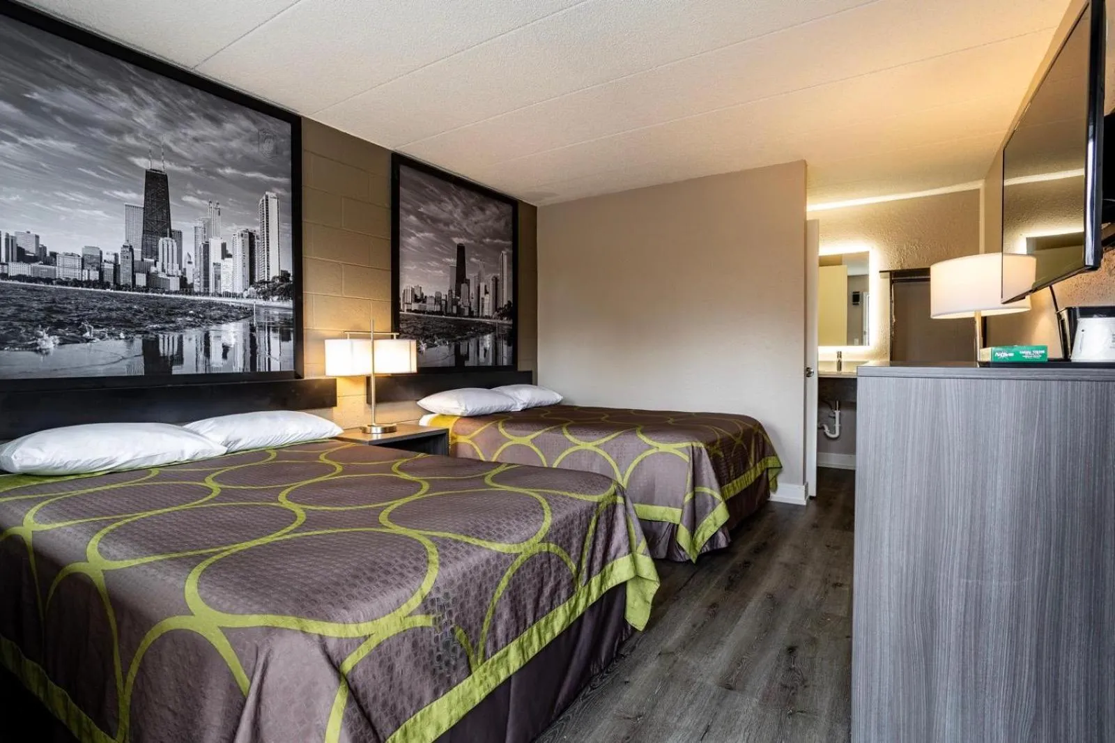 Bed in Super 8 by Wyndham Rockford South