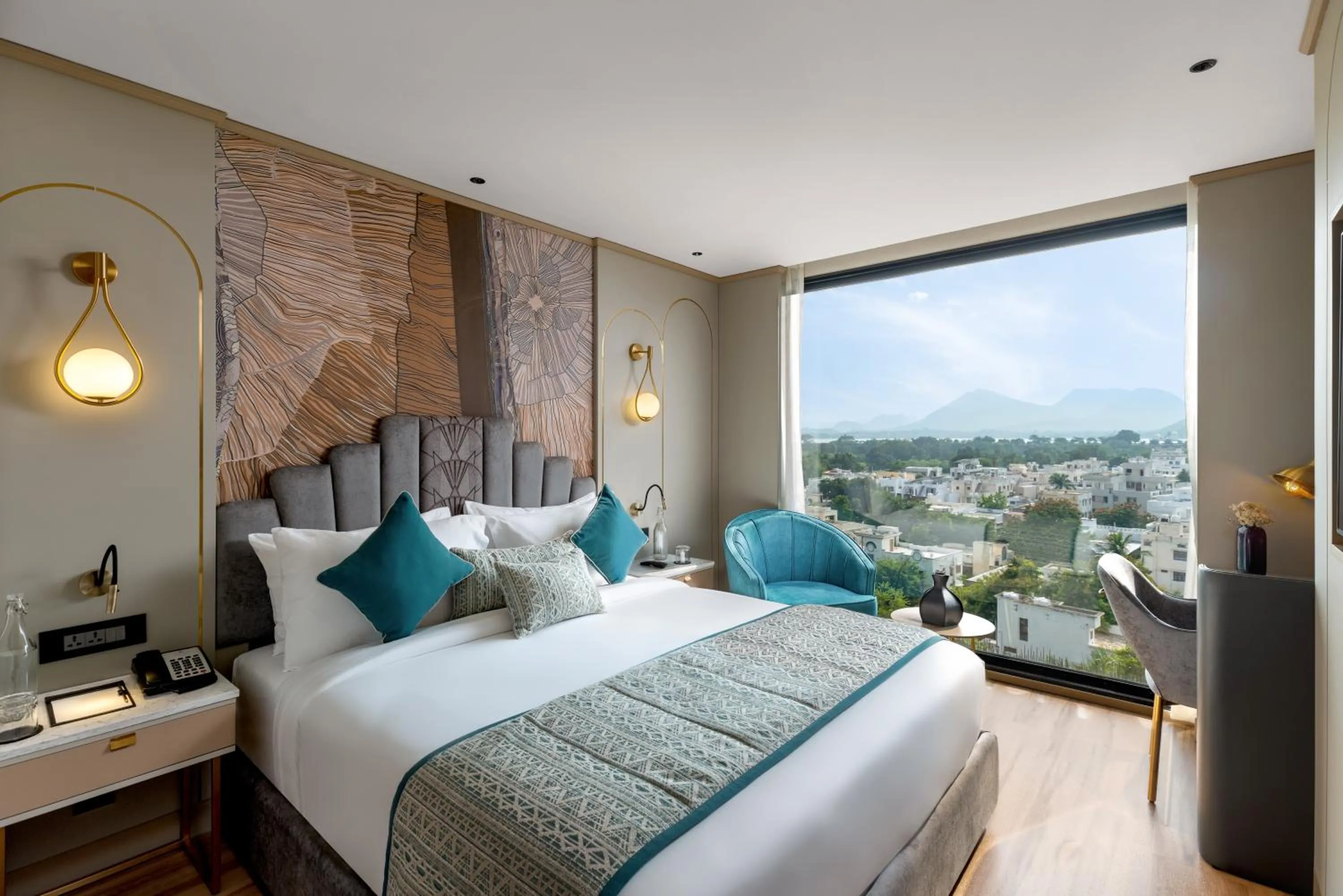 Bed in Parallel Hotel Udaipur, a member of Radisson Individuals