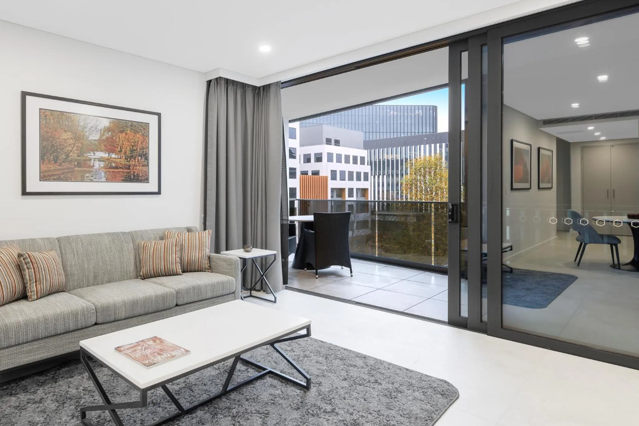 Living room in Meriton Suites Canberra