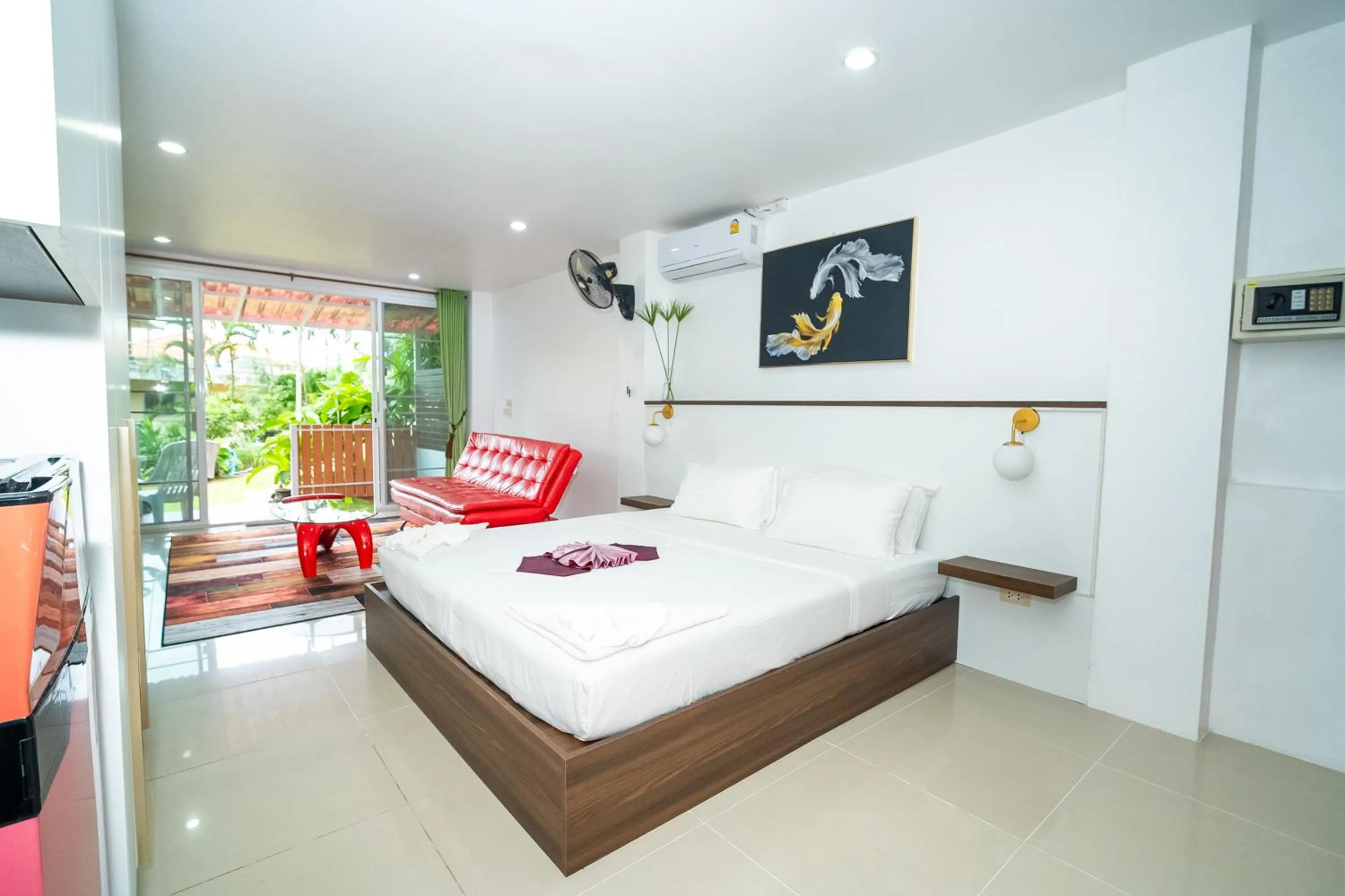 Bed in ฺBaan Waru seaview villa
