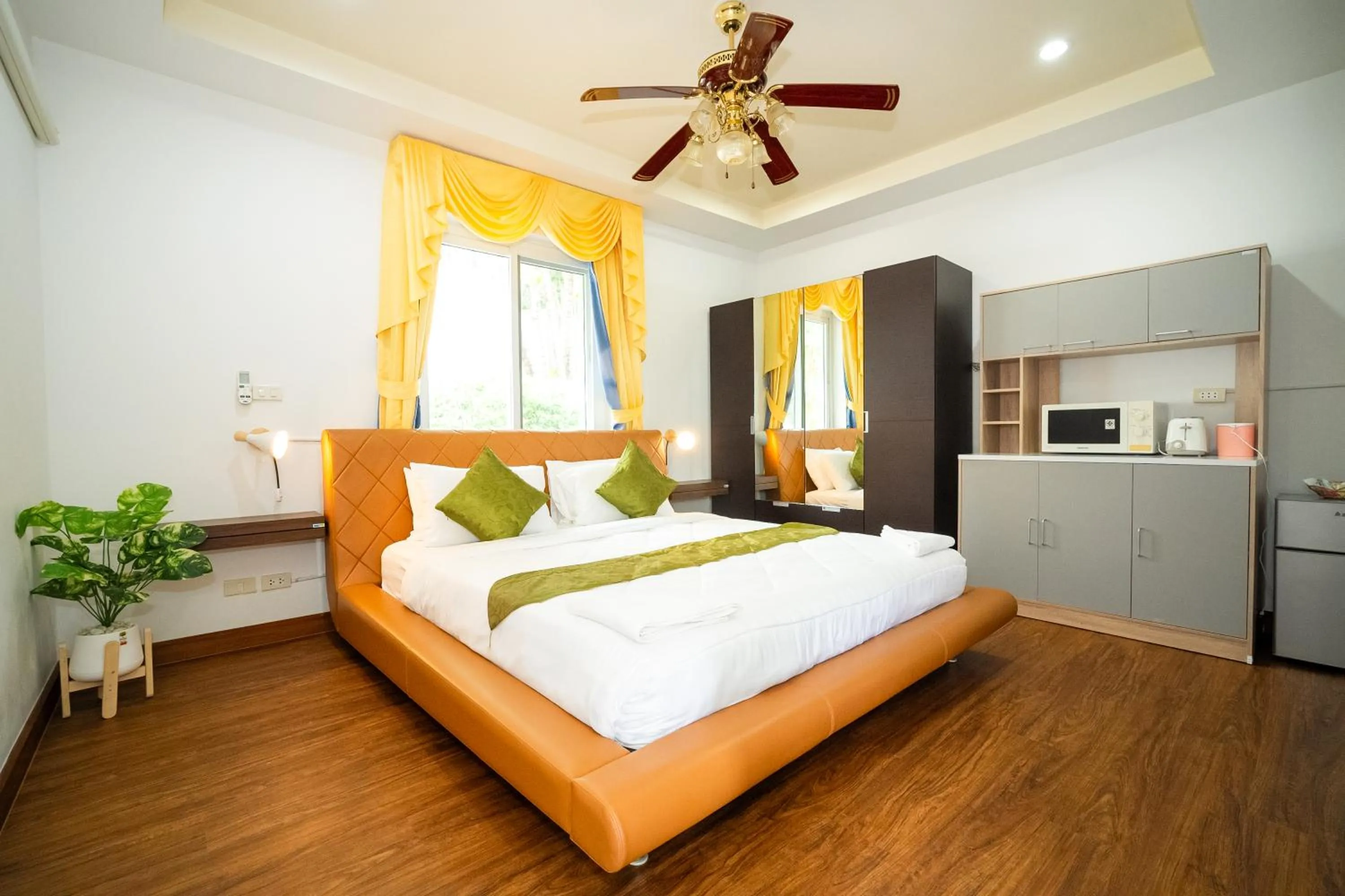 Bed in ฺBaan Waru seaview villa