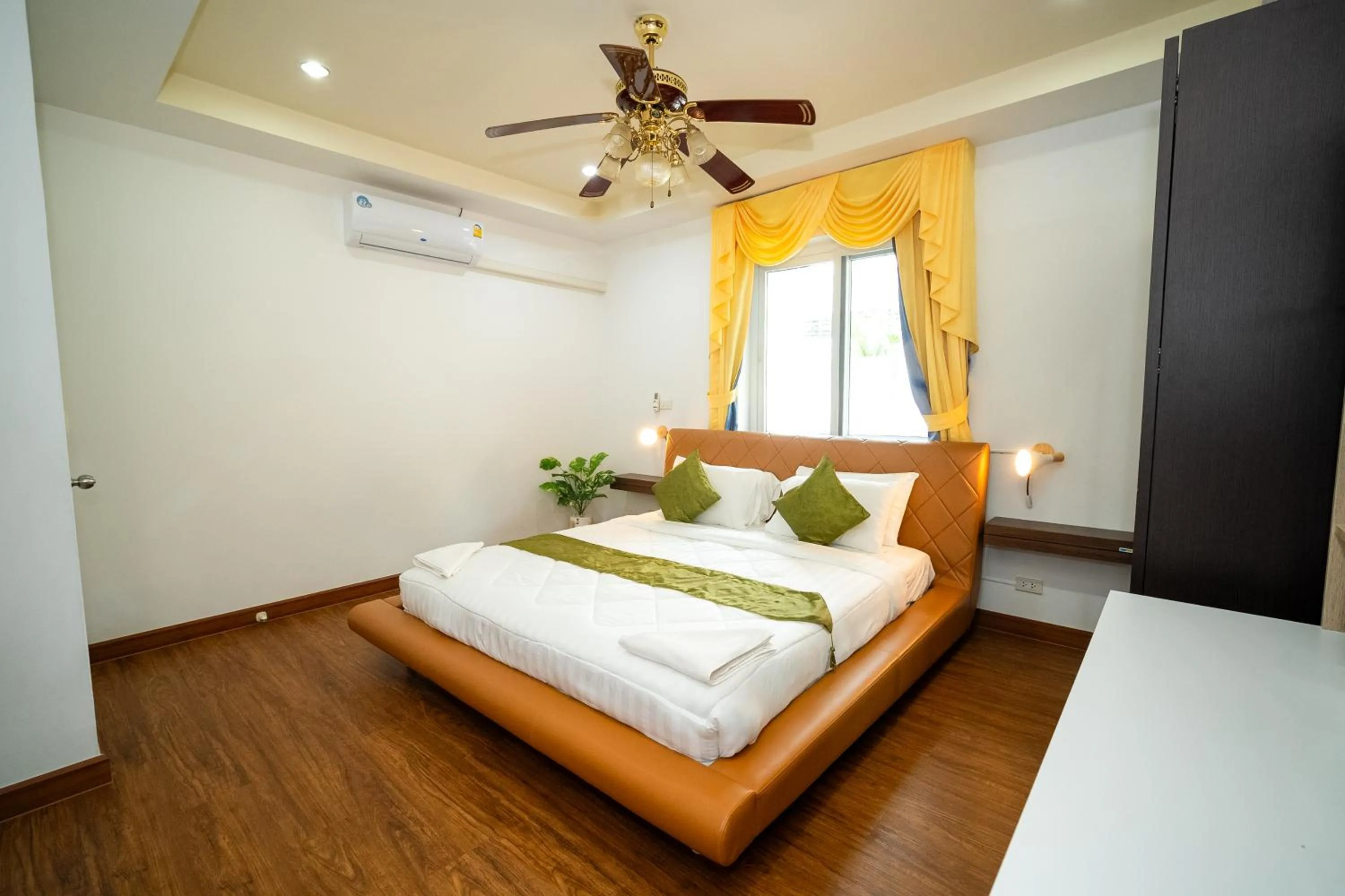 Bed in ฺBaan Waru seaview villa