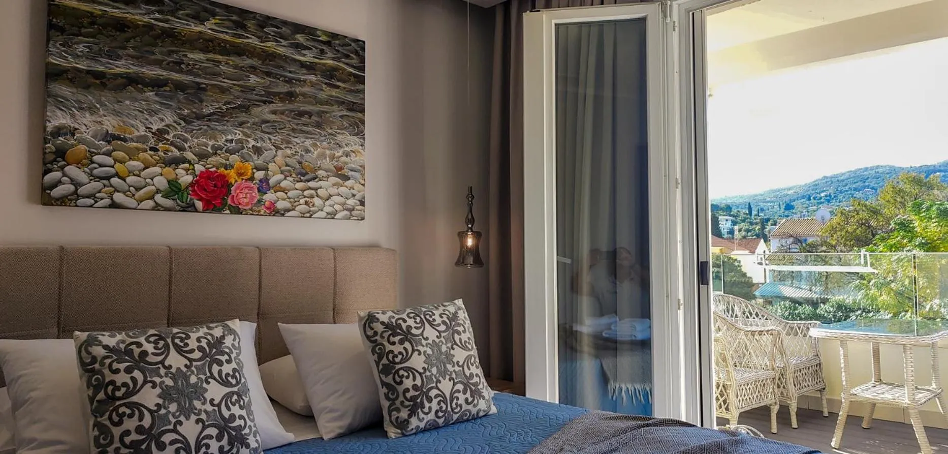 Bedroom in Pelagia Apartment by Kormaris