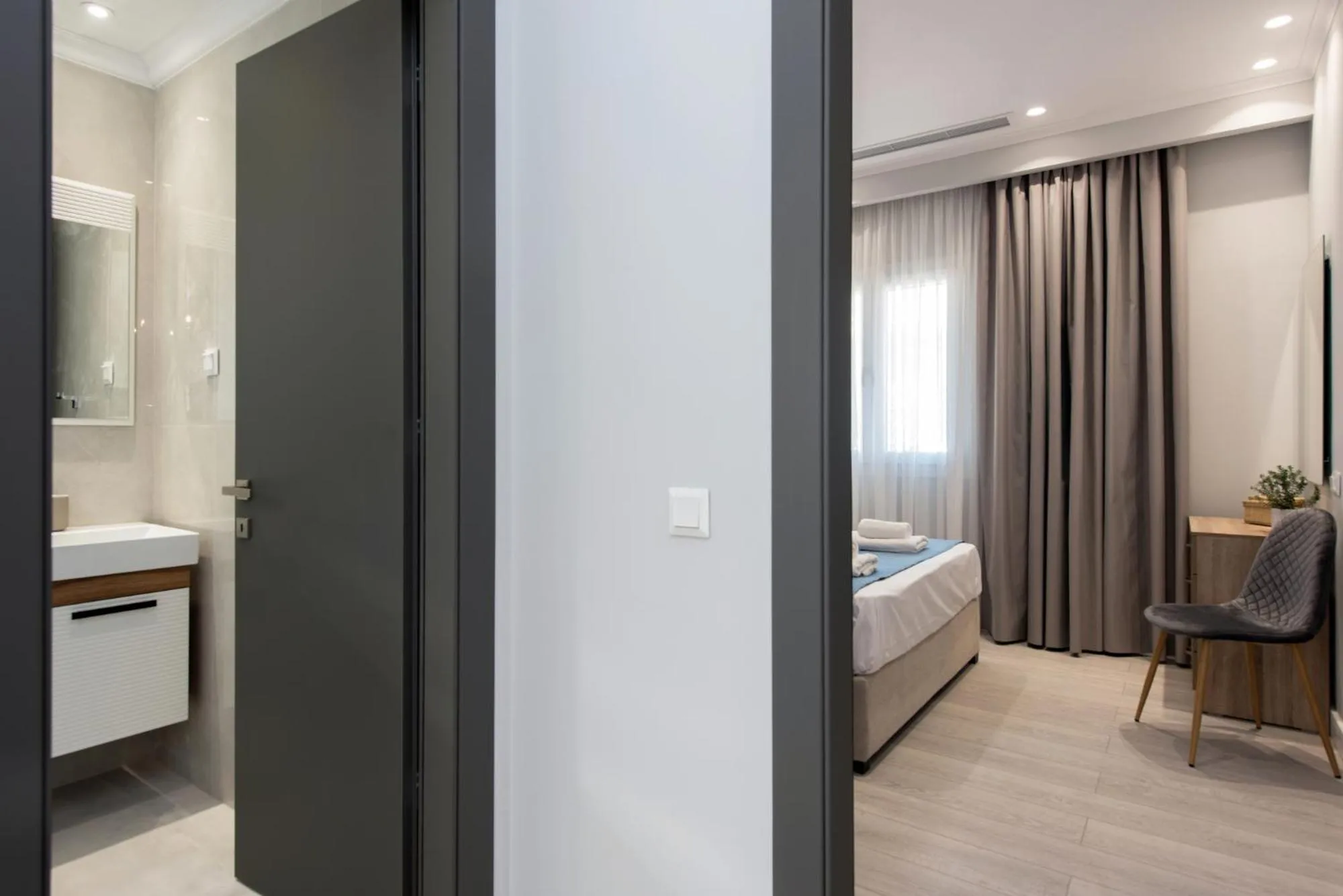 Bedroom, Bed in Pelagia Apartment by Kormaris