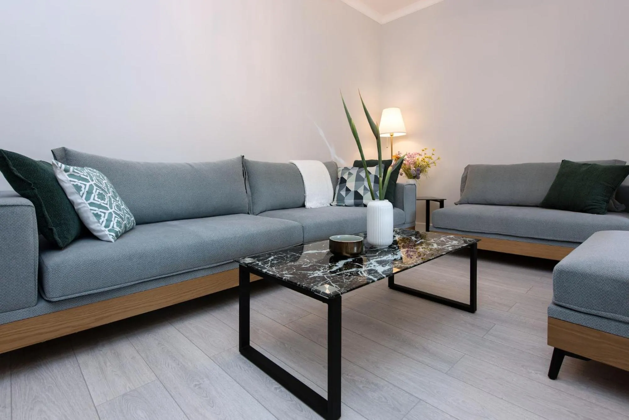 Seating area in Pelagia Apartment by Kormaris