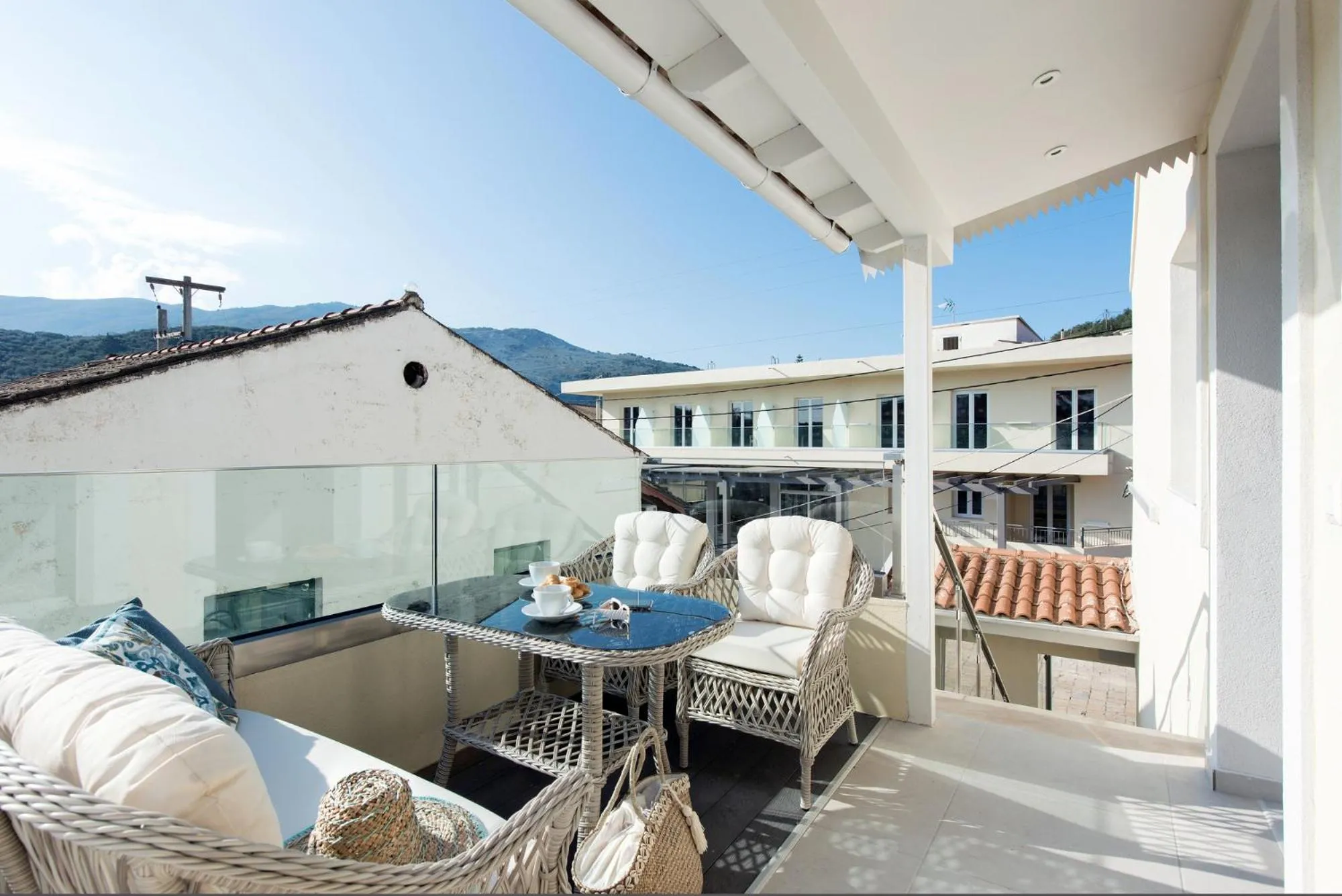 Balcony/Terrace in Pelagia Apartment by Kormaris