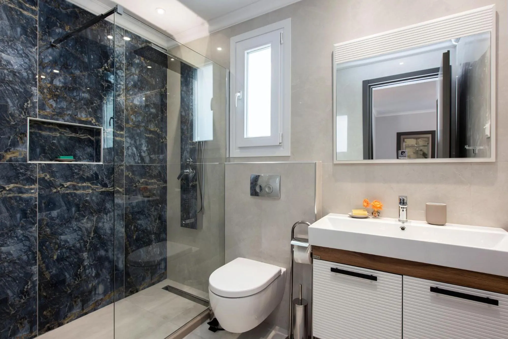 Shower in Pelagia Apartment by Kormaris