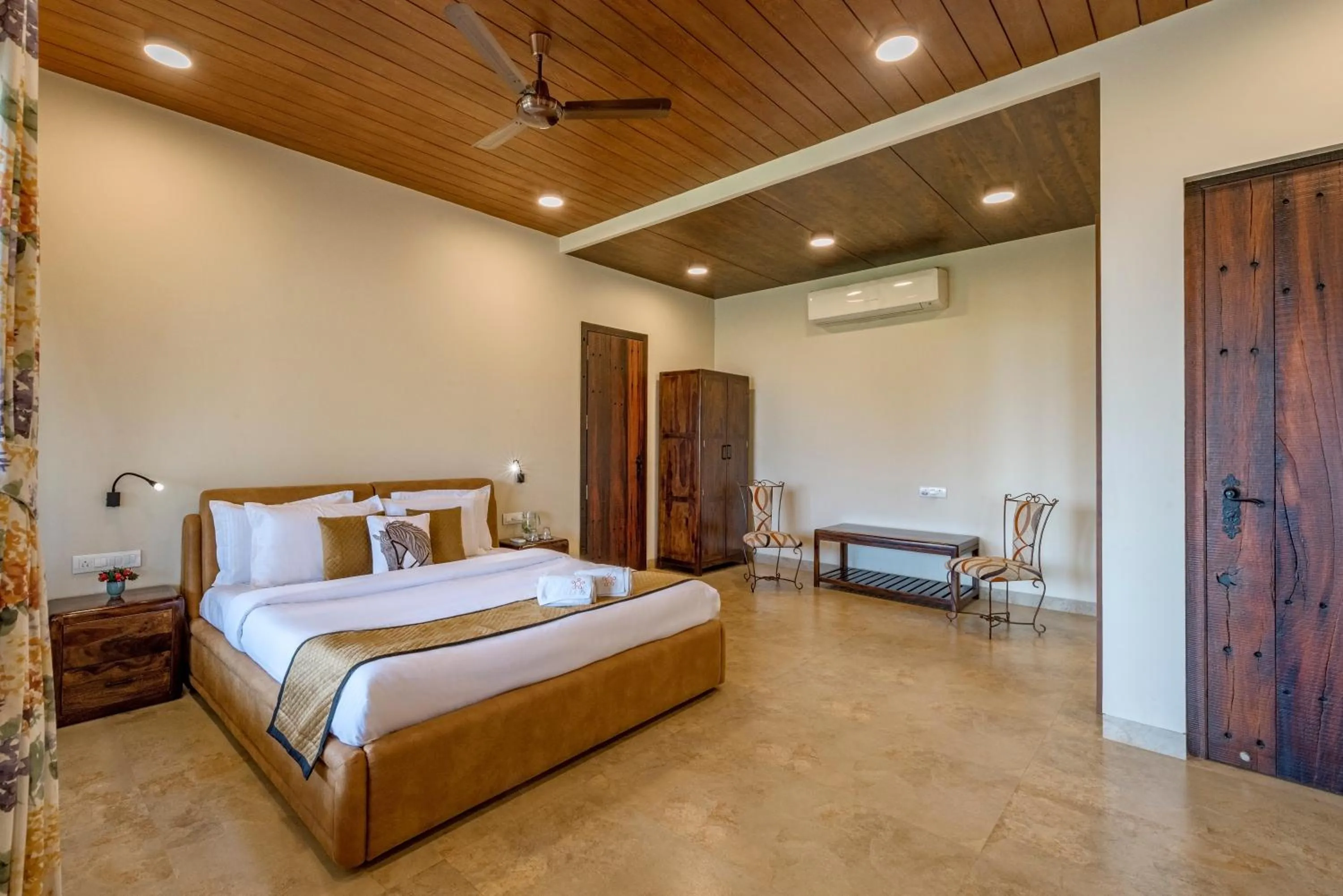 Bed in SaffronStays Althea - 4BR veg-only luxury villa with pool, jacuzzis, gourmet meals and Lohagad-Pawna lake views