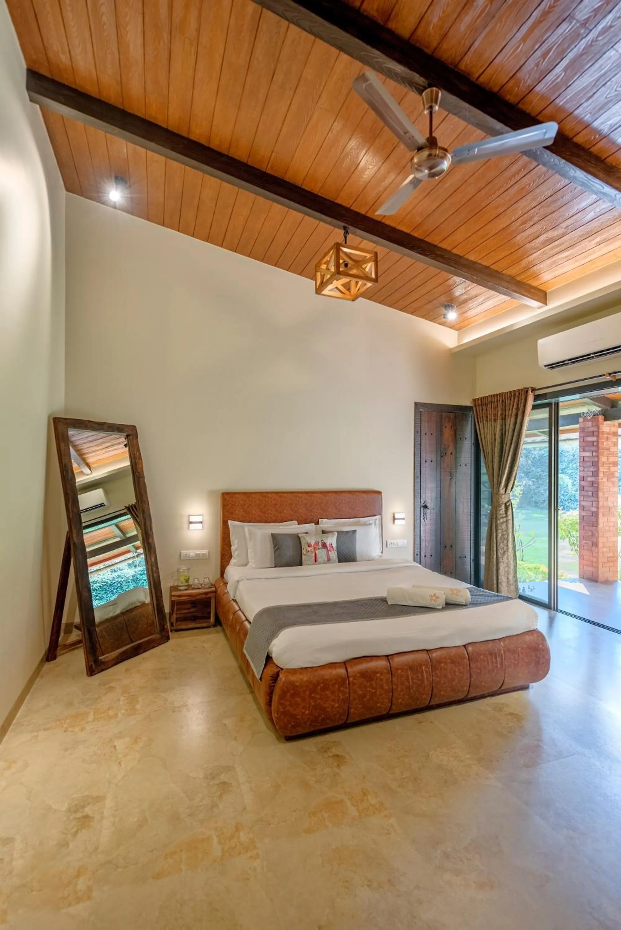 Bed in SaffronStays Althea - 4BR veg-only luxury villa with pool, jacuzzis, gourmet meals and Lohagad-Pawna lake views