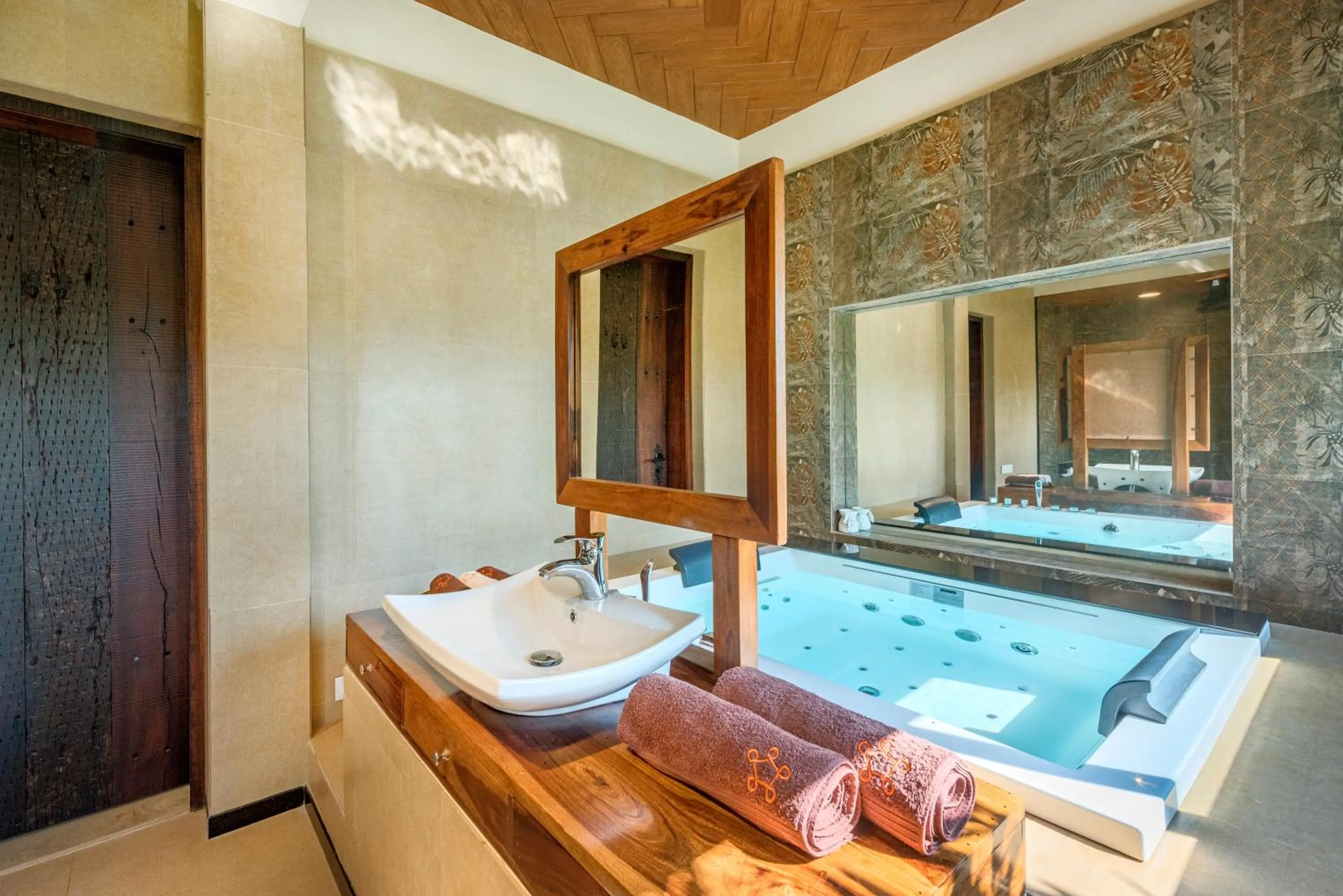 Hot Tub in SaffronStays Althea - 4BR veg-only luxury villa with pool, jacuzzis, gourmet meals and Lohagad-Pawna lake views