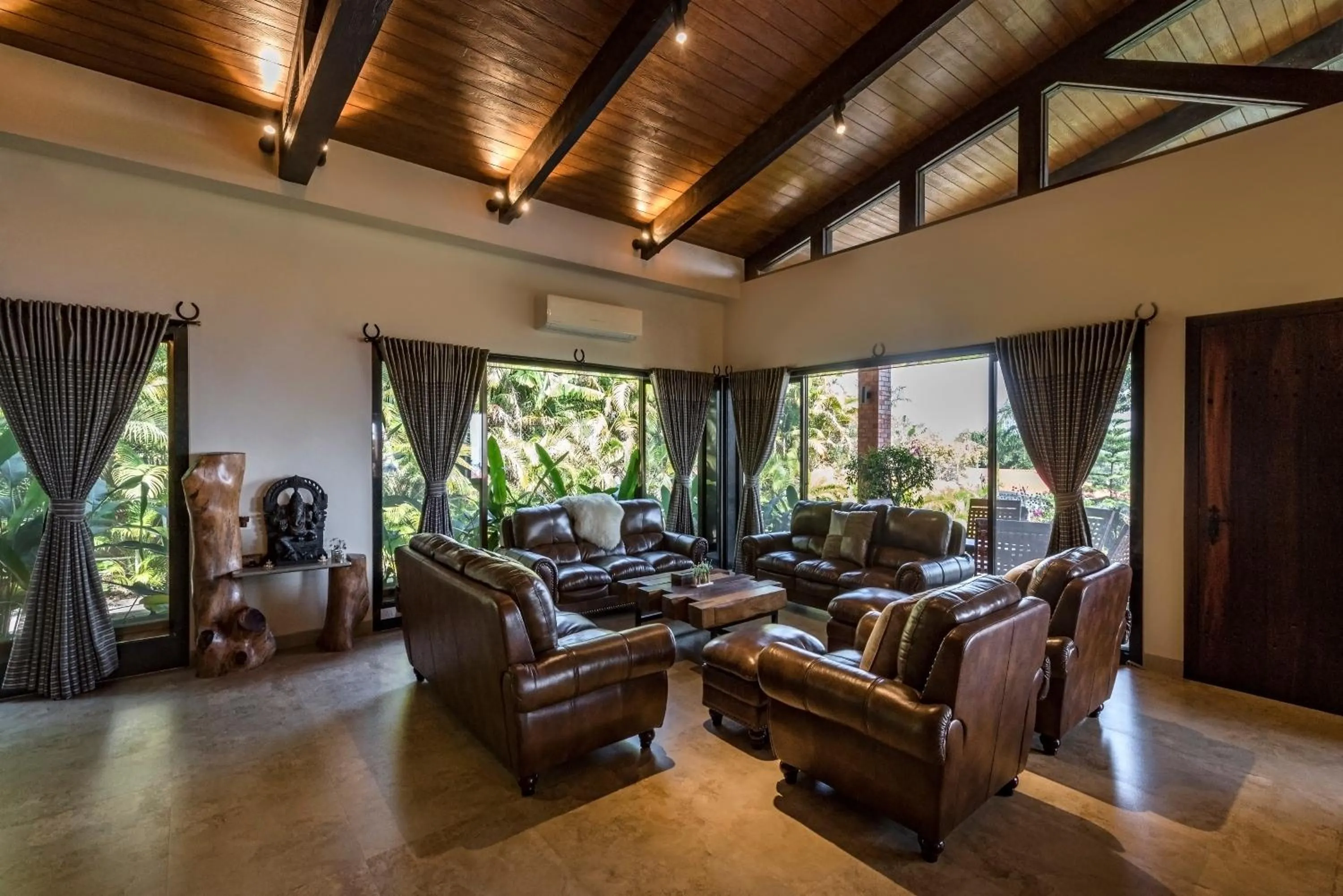 TV and multimedia in SaffronStays Althea - 4BR veg-only luxury villa with pool, jacuzzis, gourmet meals and Lohagad-Pawna lake views