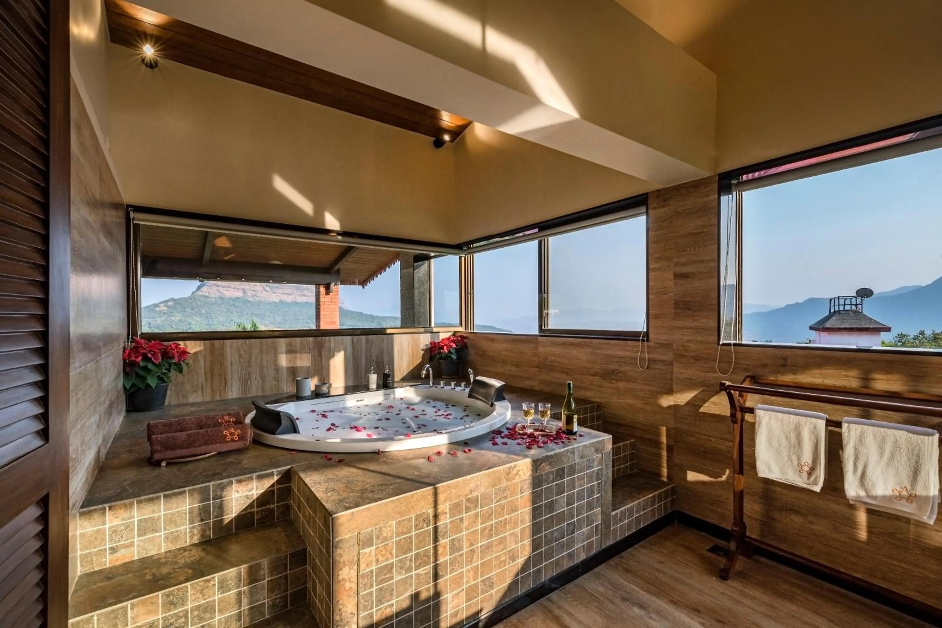 Natural landscape in SaffronStays Althea - 4BR veg-only luxury villa with pool, jacuzzis, gourmet meals and Lohagad-Pawna lake views