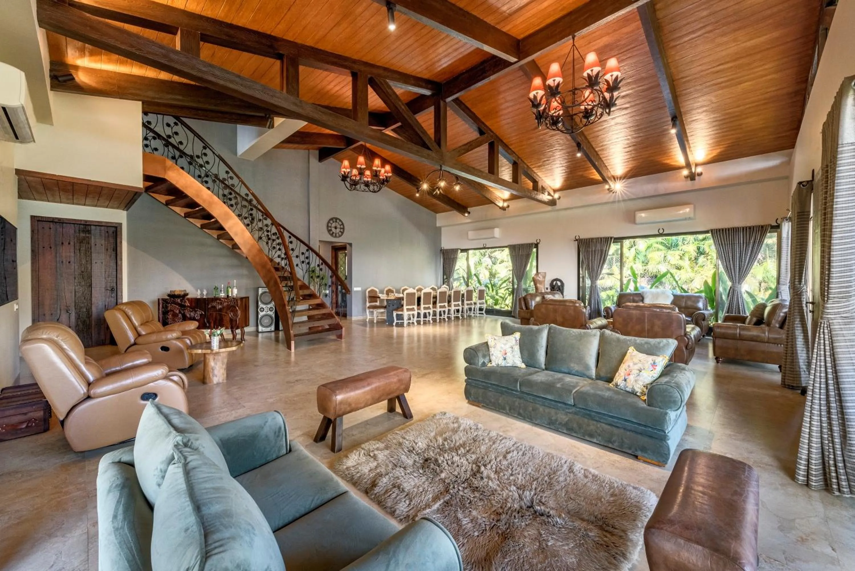 TV and multimedia in SaffronStays Althea - 4BR veg-only luxury villa with pool, jacuzzis, gourmet meals and Lohagad-Pawna lake views