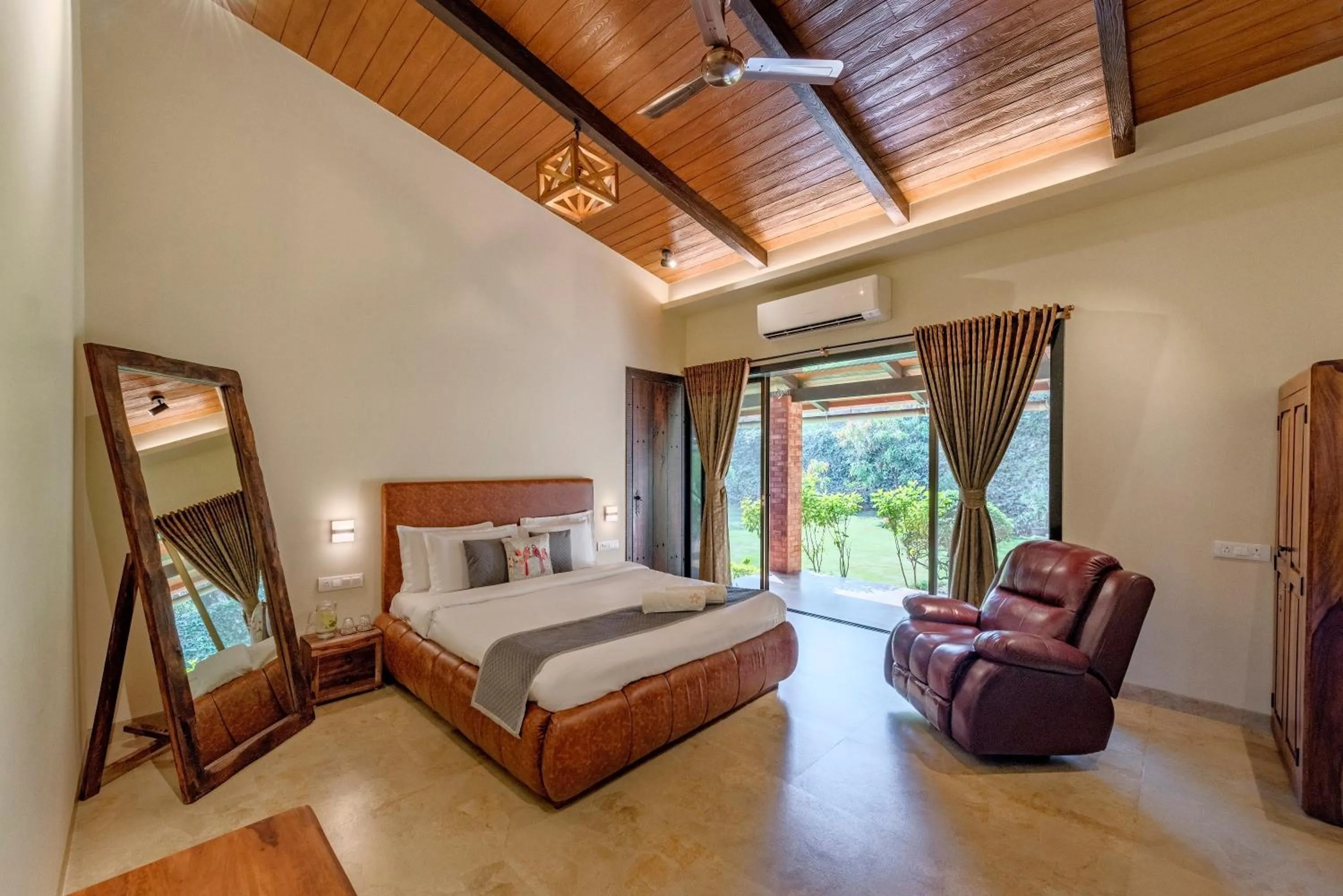 Bed in SaffronStays Althea - 4BR veg-only luxury villa with pool, jacuzzis, gourmet meals and Lohagad-Pawna lake views