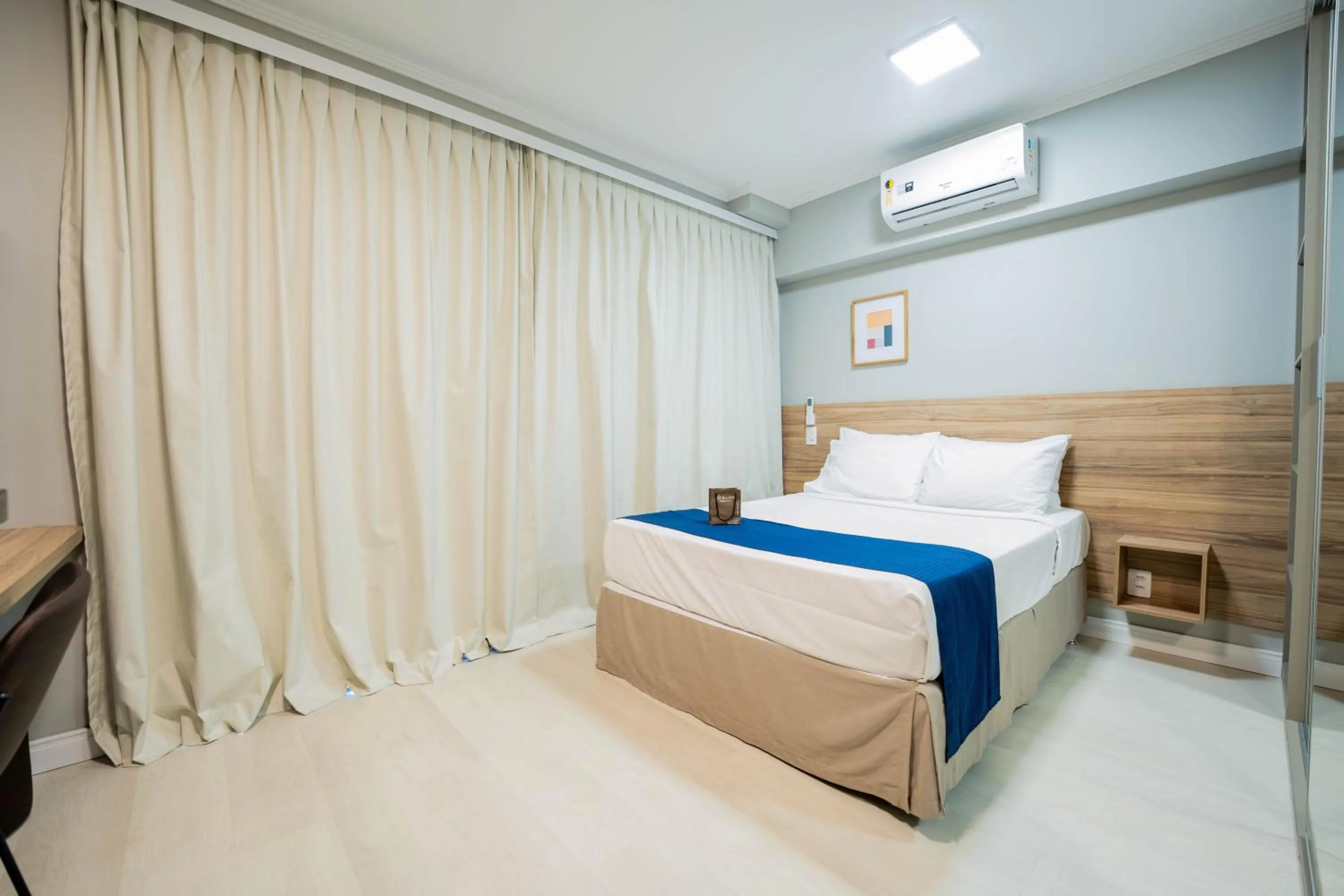 Bed in Apartamentos Studio Allure Moema - Com café da manhã e Valet opcional, Recepção 24 horas