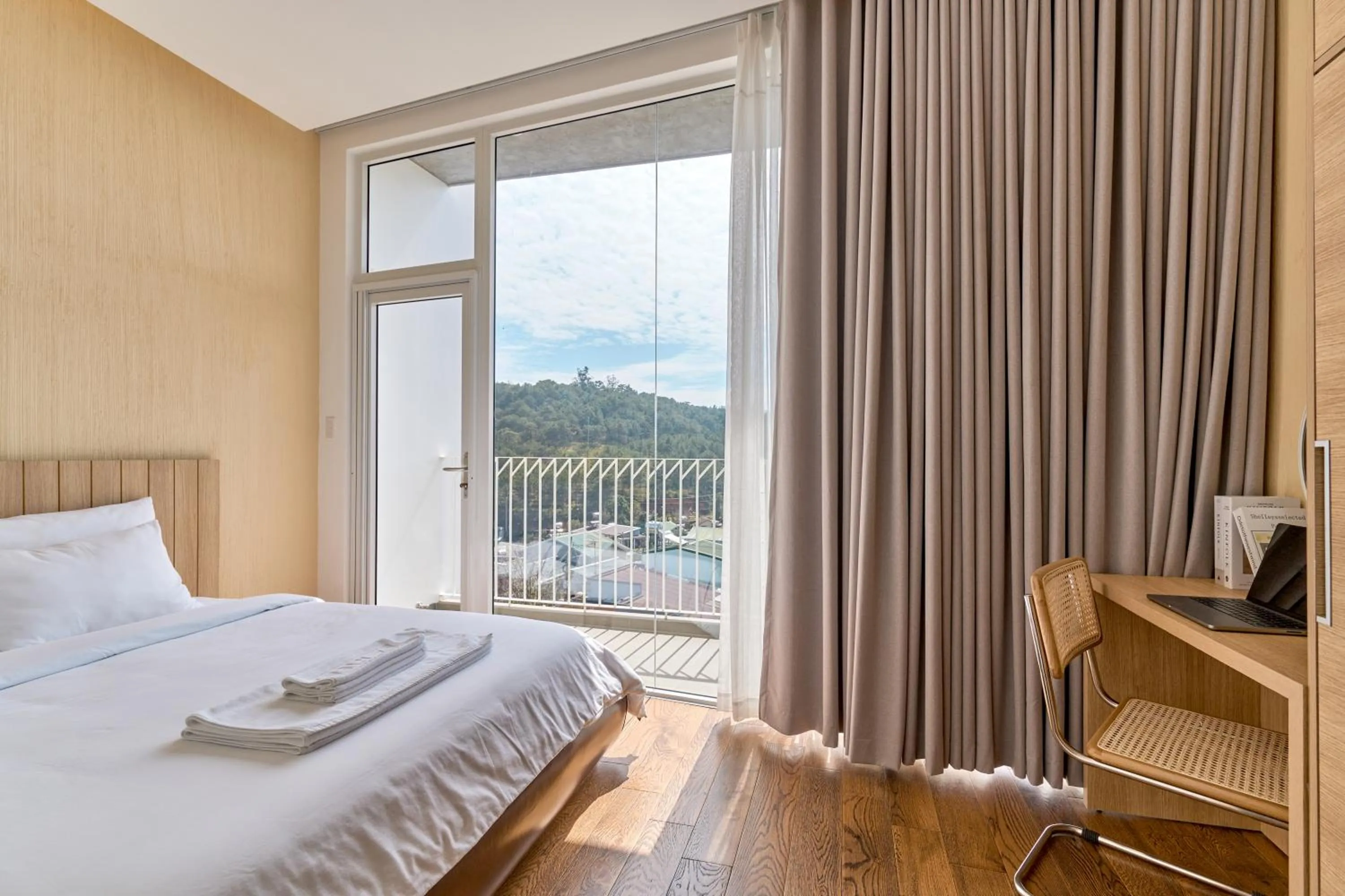 View (from property/room), Bed in Adela Hotel Dalat