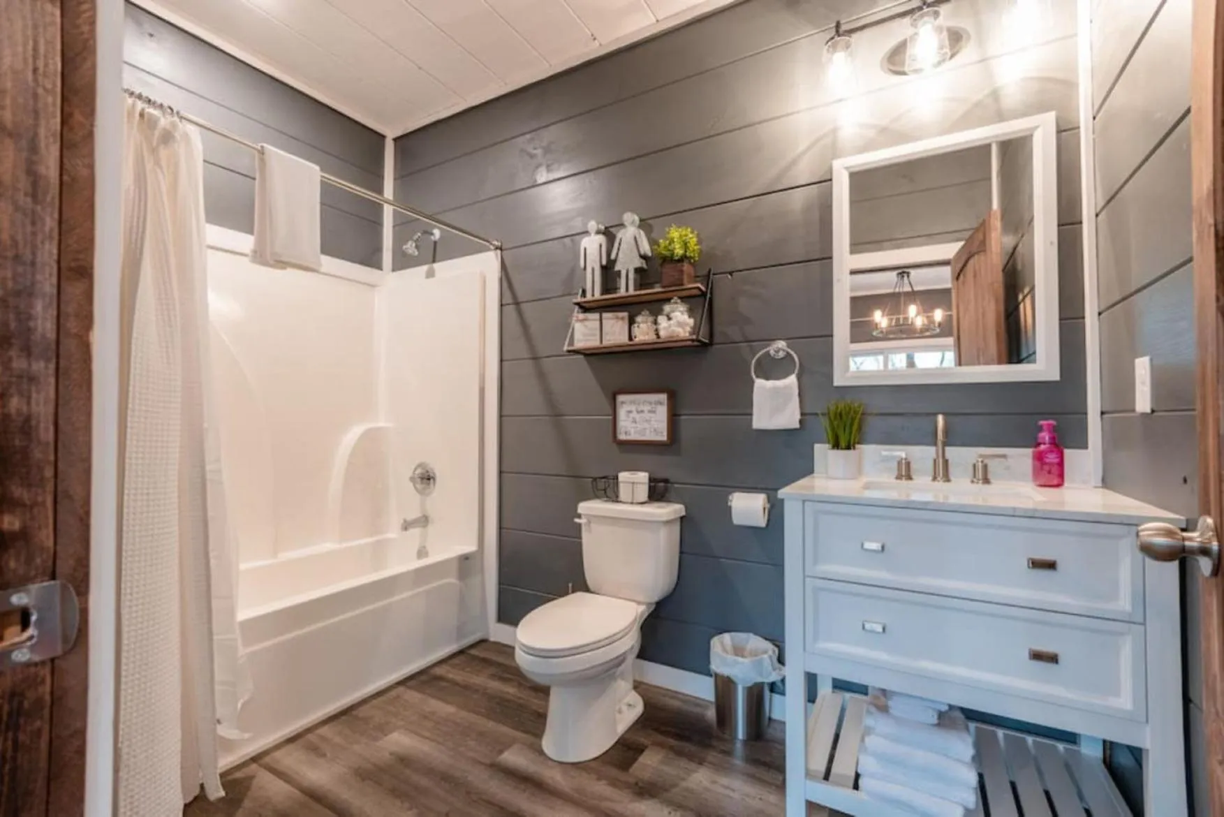 Shower in Romantic Cabin Retreat By Ghosal Luxury Lodging