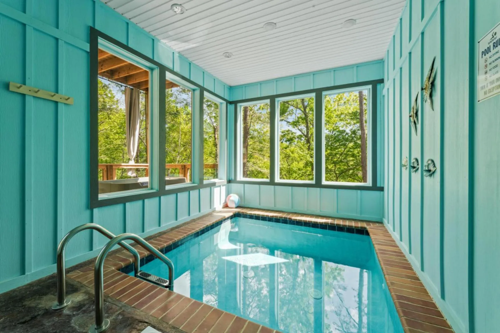 Pool view in Romantic Cabin Retreat By Ghosal Luxury Lodging